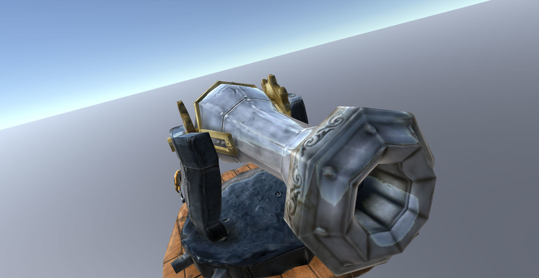 Small Medieval Cannon Low-poly 3D model_1