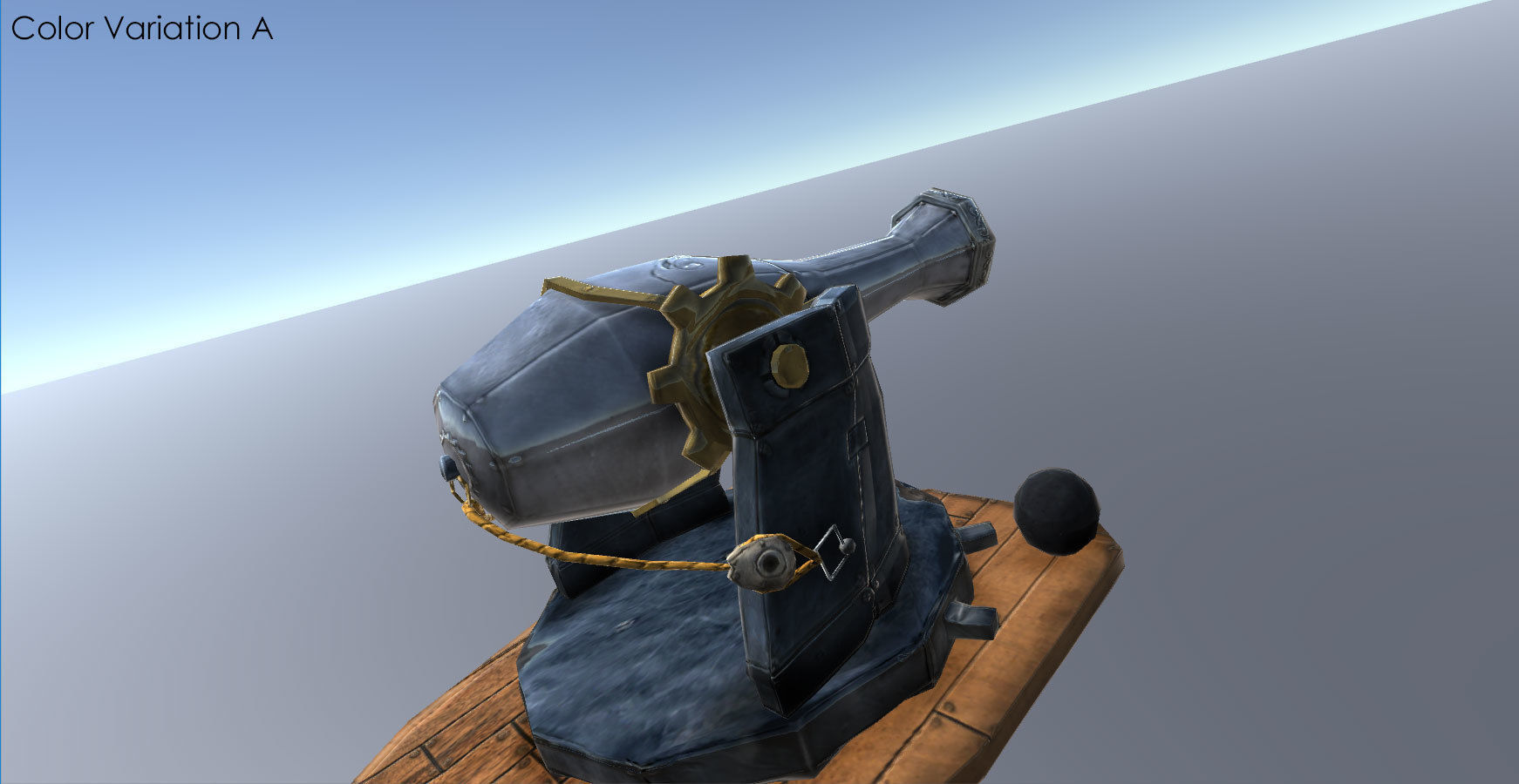 Small Medieval Cannon Low-poly 3D model_5