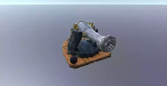 Small Medieval Cannon Low-poly 3D model