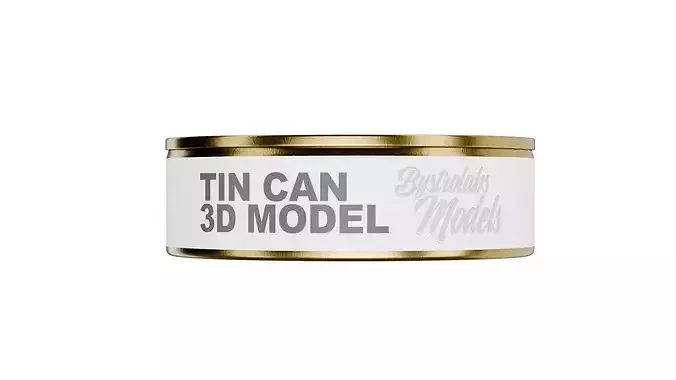 Tin Can Low-poly 3D model 2