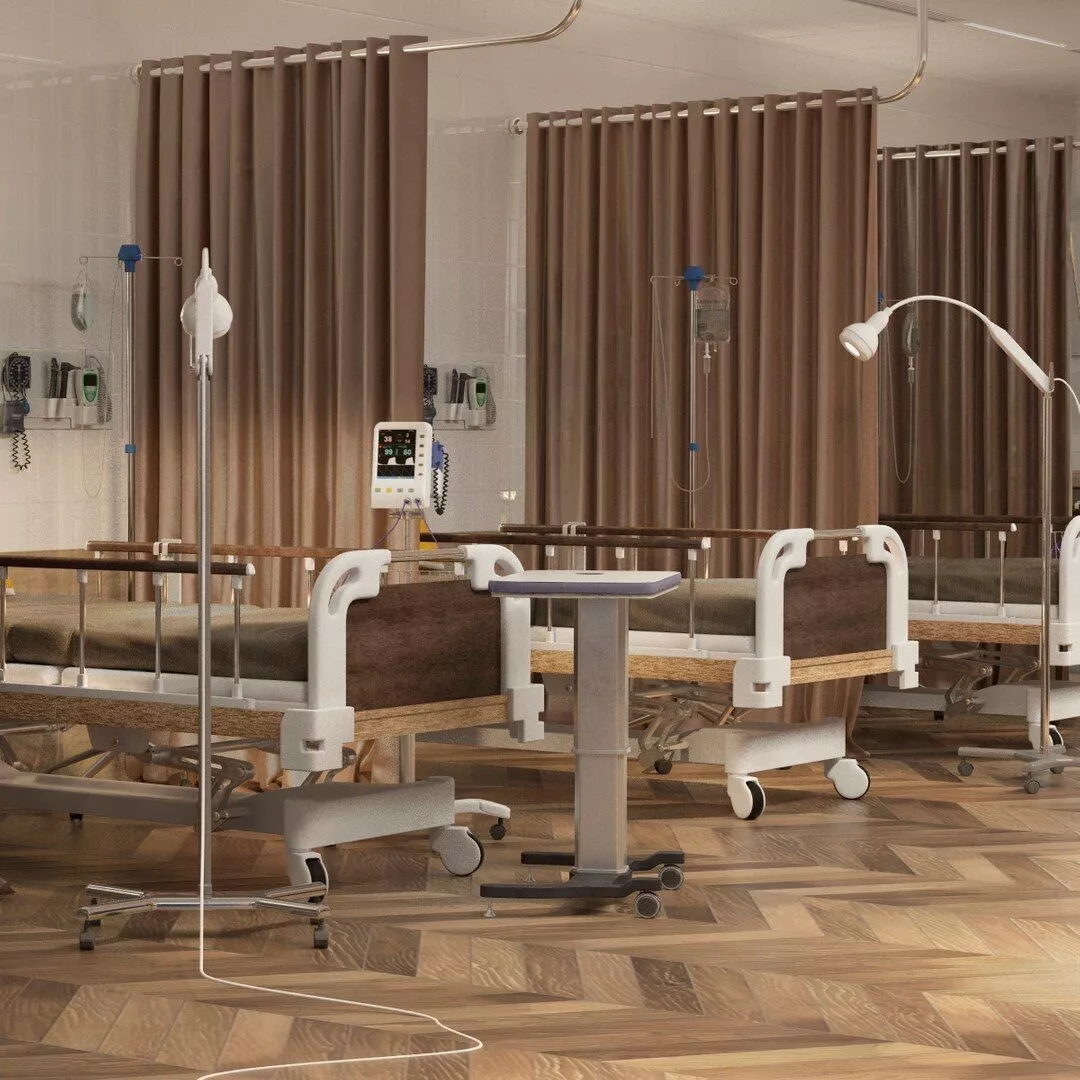 Hospital Ward Low-poly 3D model