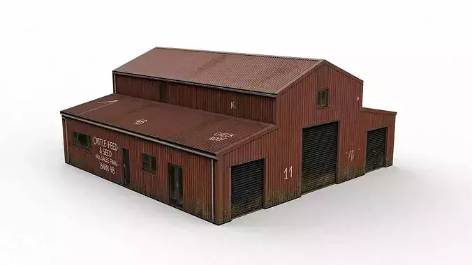 Red Corrugated Metal Farm Barn