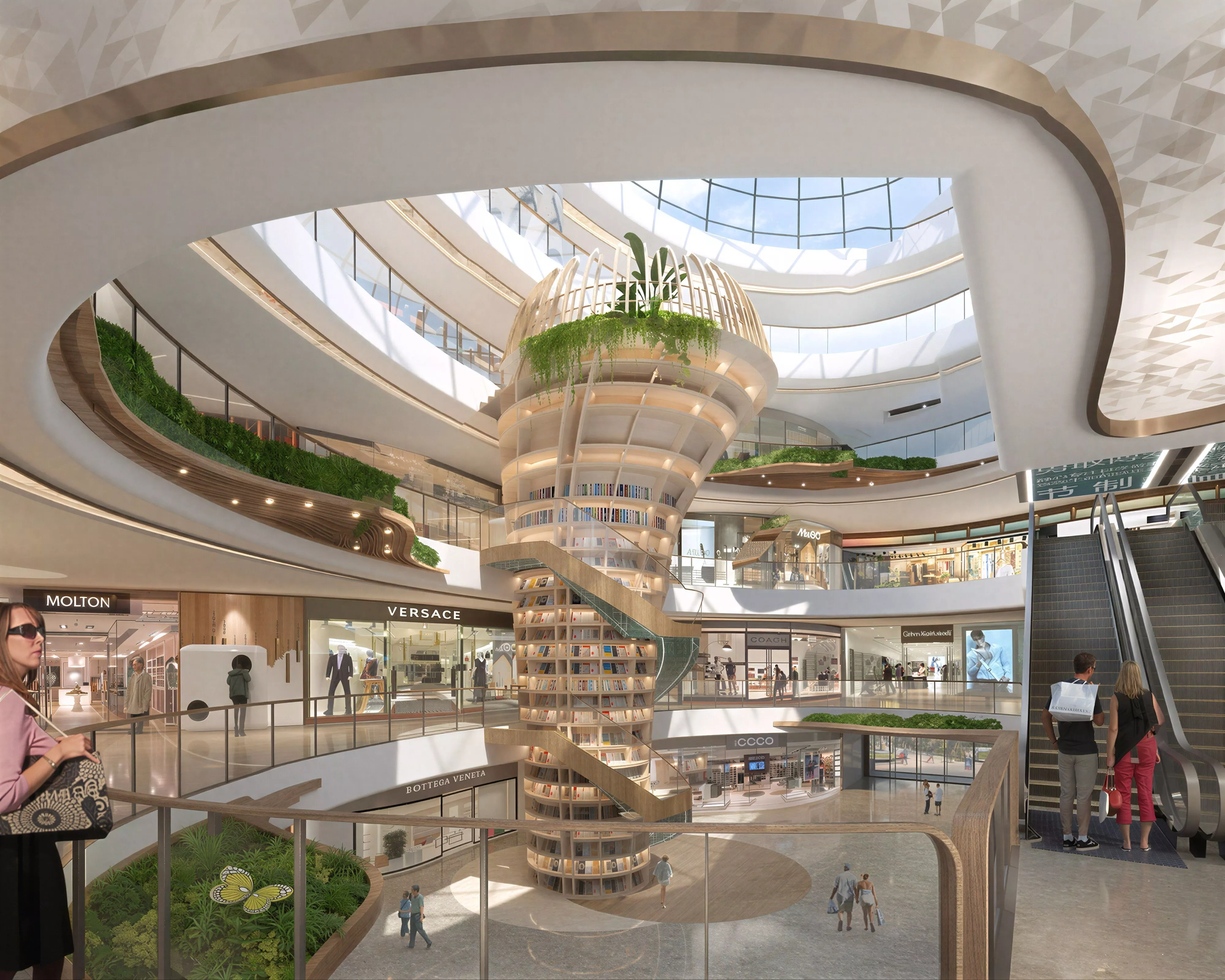 Modern Luxury Shopping Mall Atrium Interior 3D Model 3D model