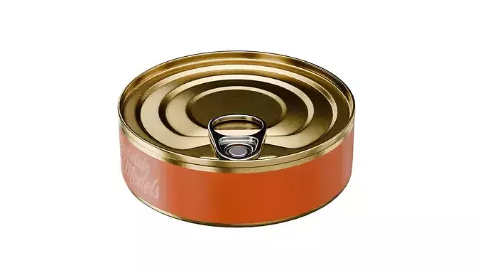 Tin Can Low-poly 3D model 7