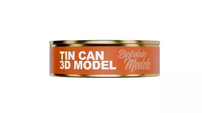 Tin Can Low-poly 3D model 2