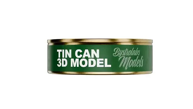 Food Tin Can Low-poly 3D model 2