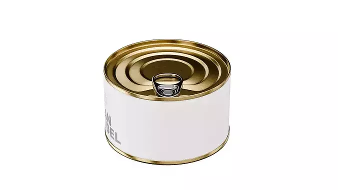 Medium Tin Can Low-poly 3D model 7