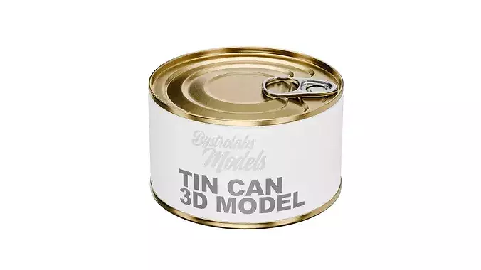 Medium Tin Can Low-poly 3D model