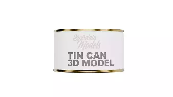 Medium Tin Can Low-poly 3D model 2