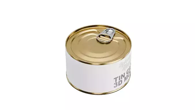 Medium Tin Can Low-poly 3D model 3