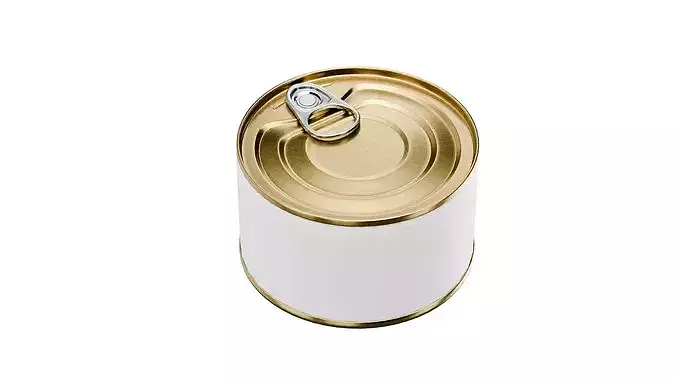 Medium Tin Can Low-poly 3D model 6
