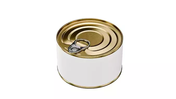 Medium Tin Can Low-poly 3D model 5