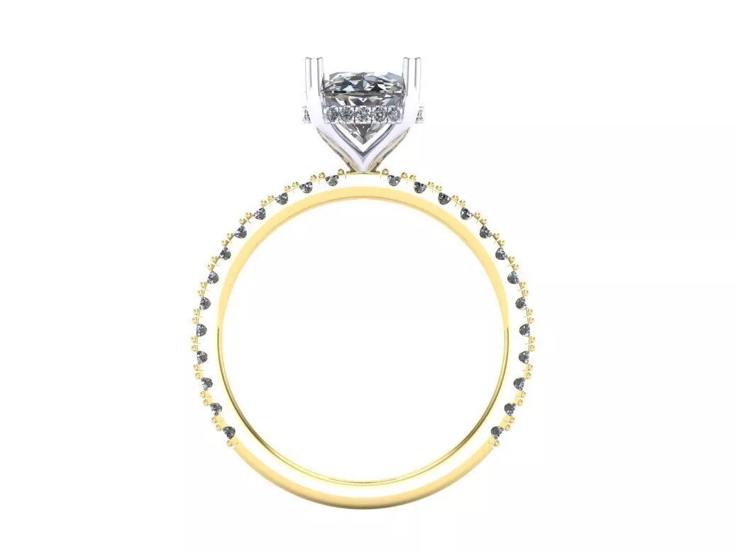 Oval Solitaire With Hidden Halo 3DM 3D print model