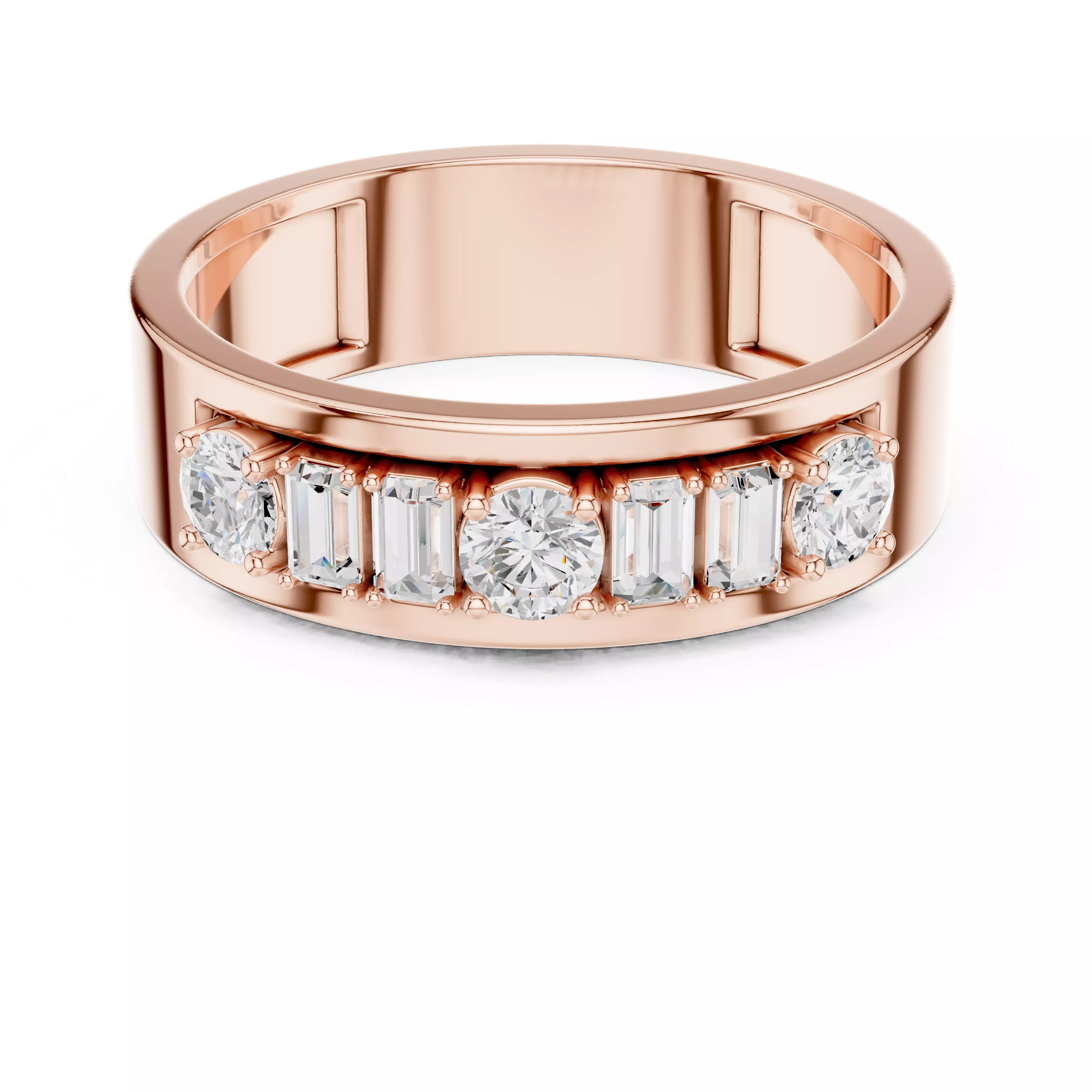 Diamond Band Ring 3dm stl renders details animation 3D print model