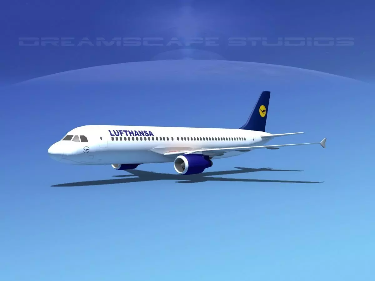Airbus A320 LP Lufthansa Low-poly 3D model