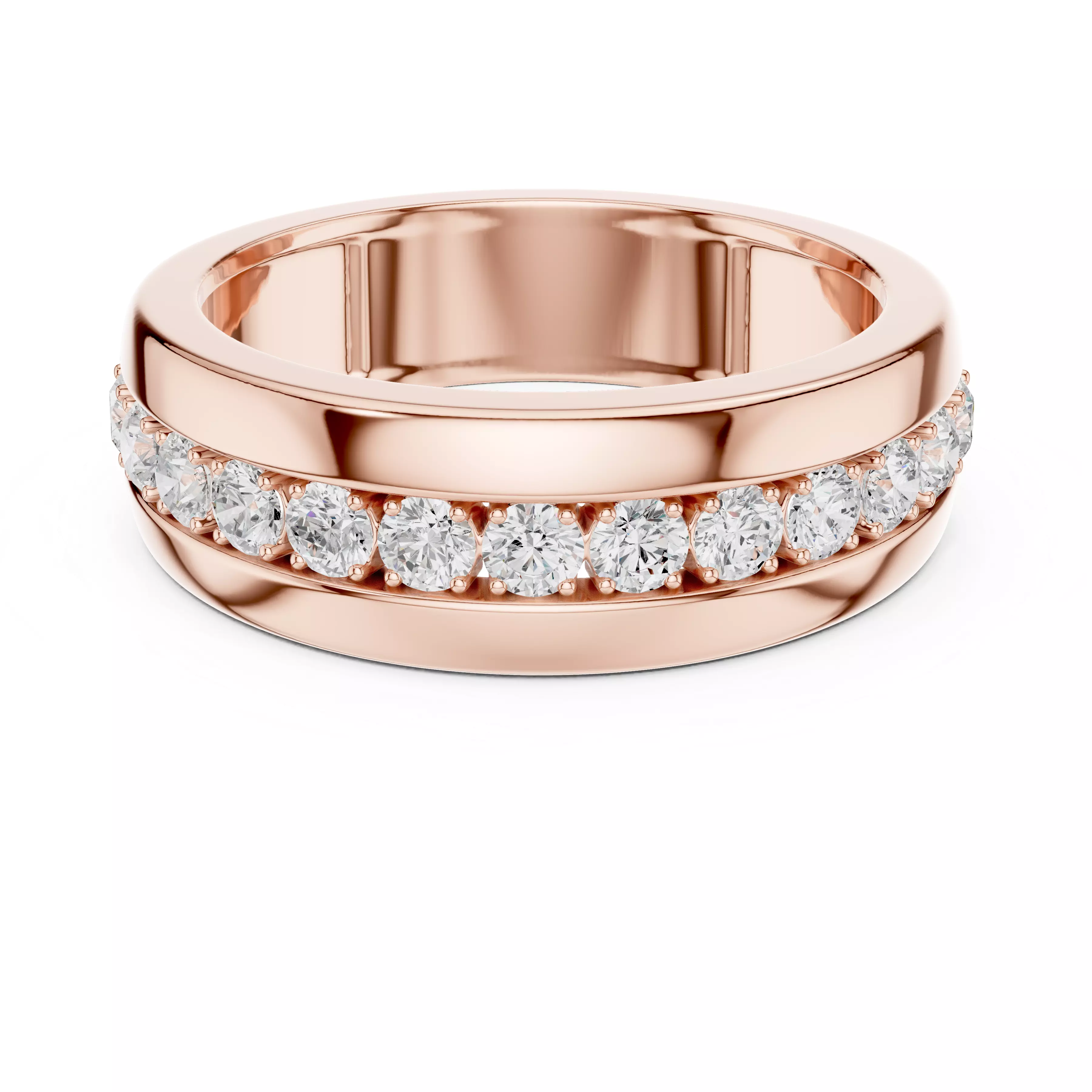 Diamond Band Ring 3dm stl renders details animation 3D print model