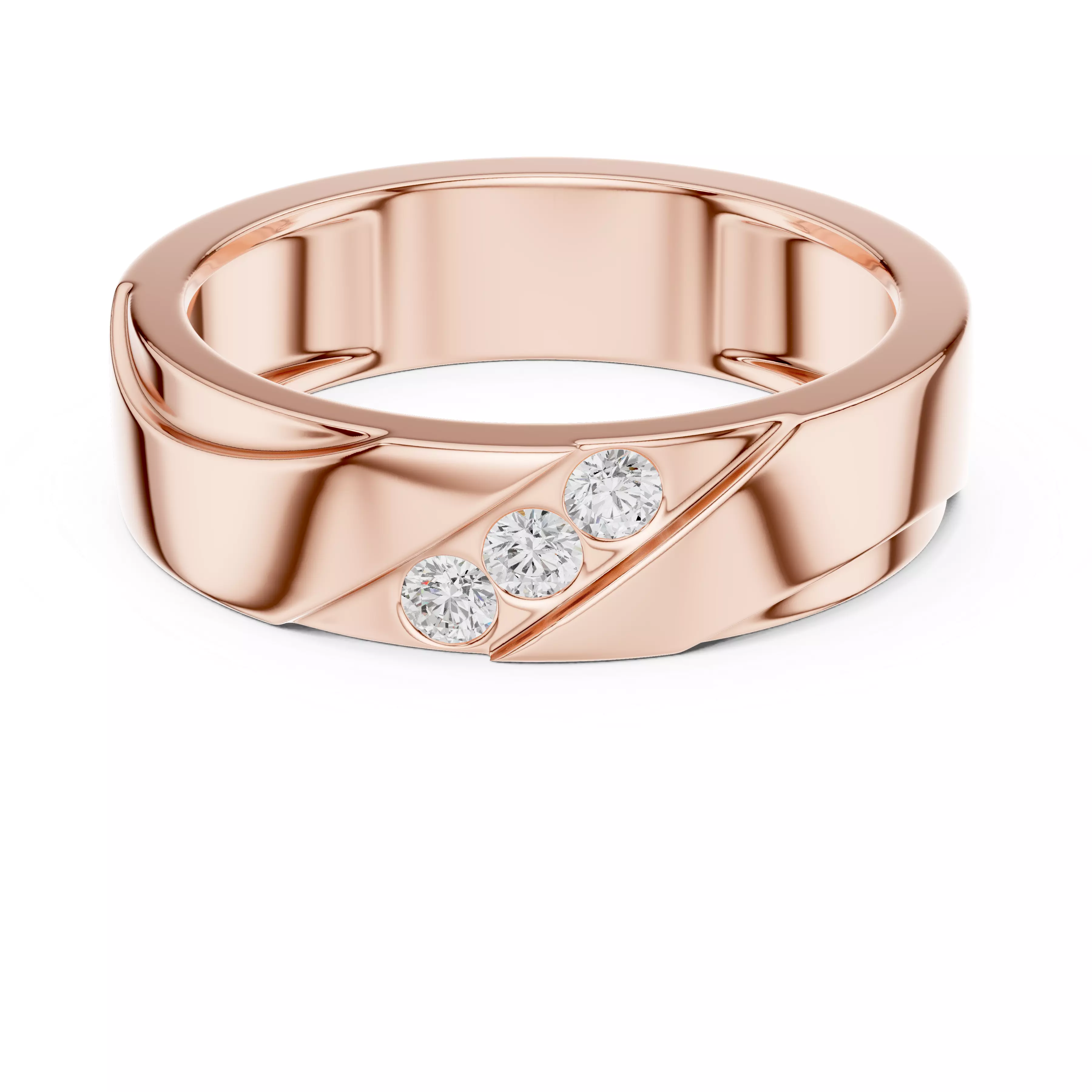 Diamond Band Ring 3dm stl renders details animation 3D print model