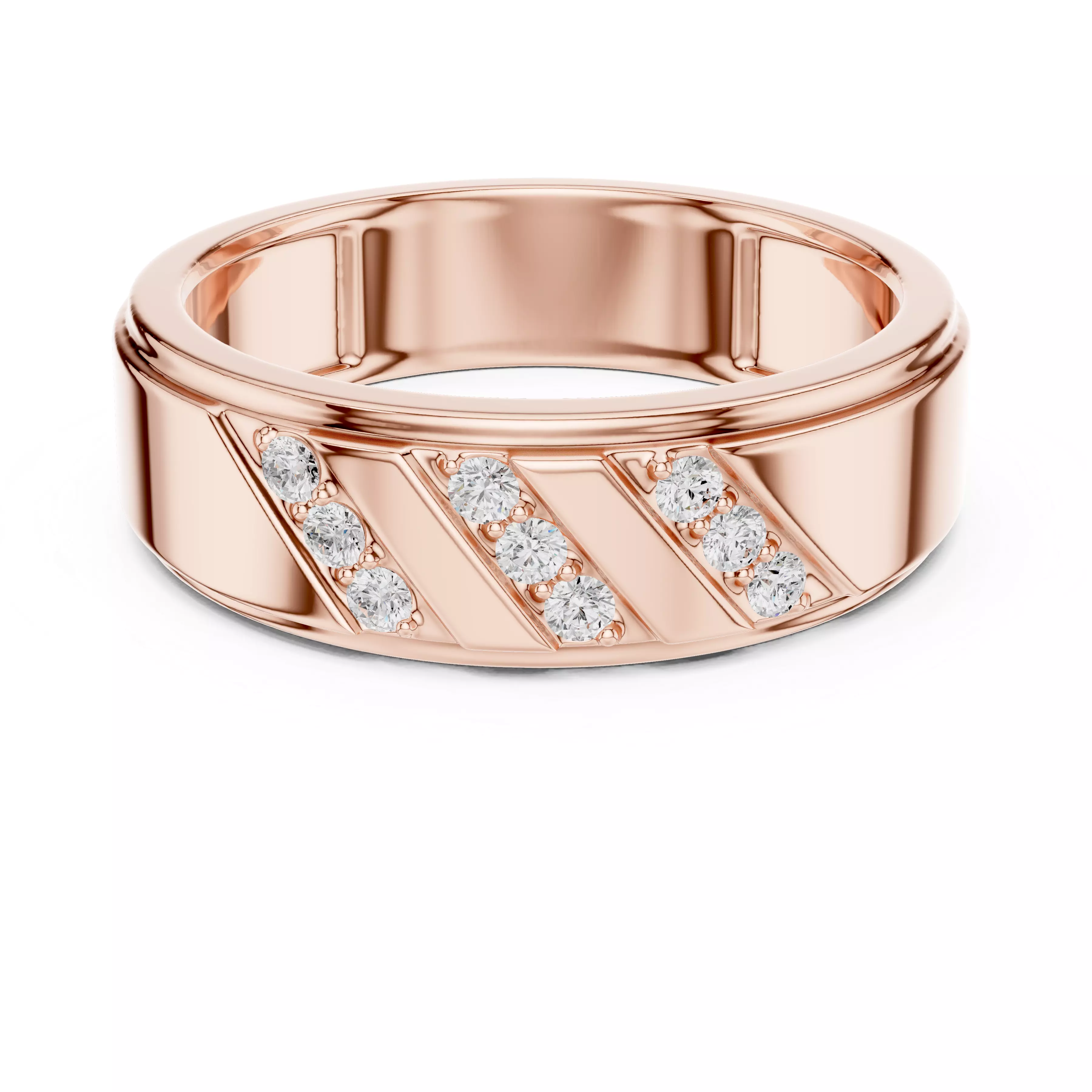 Diamond Band Ring 3dm stl renders details animation 3D print model