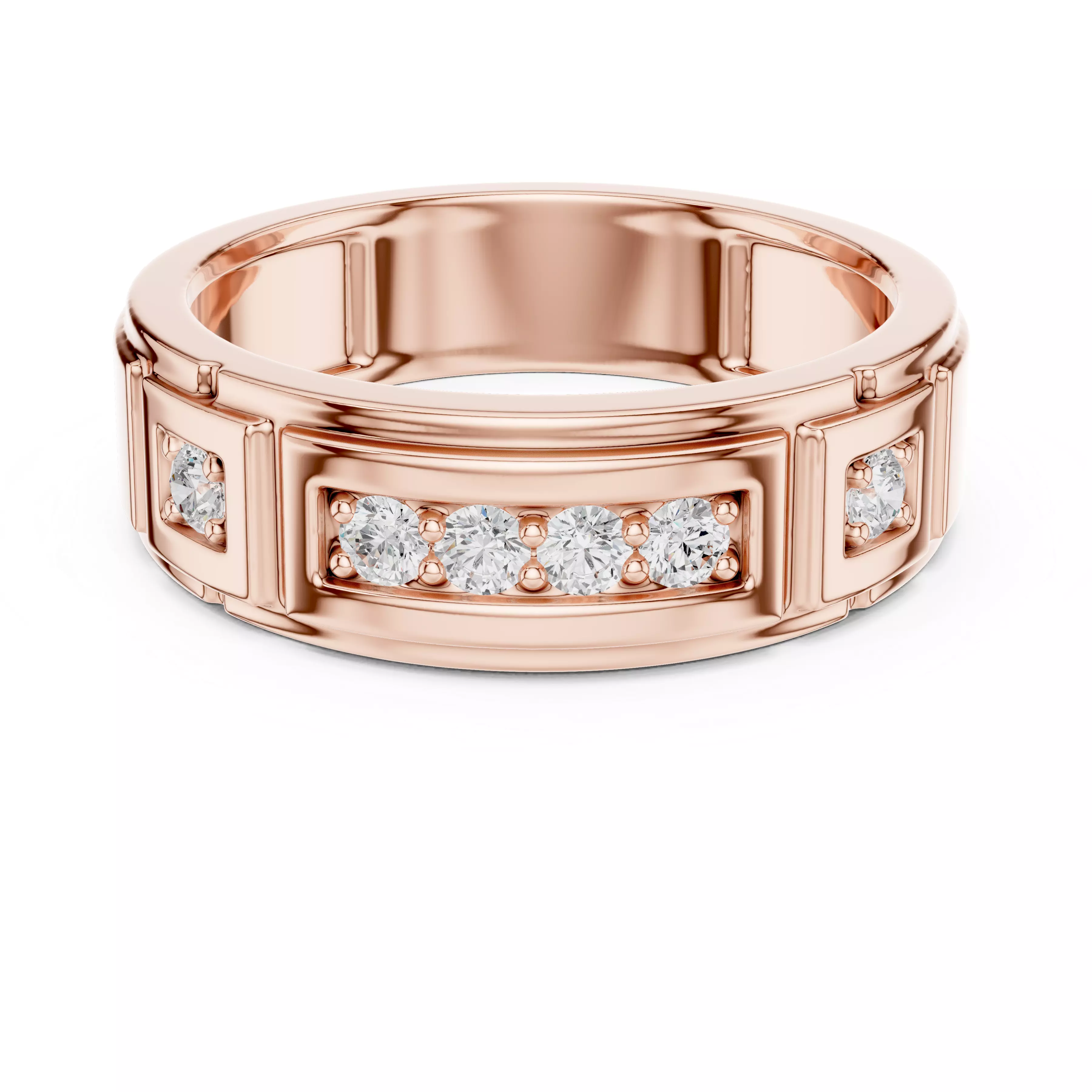 Diamond Band Ring 3dm stl renders details animation 3D print model