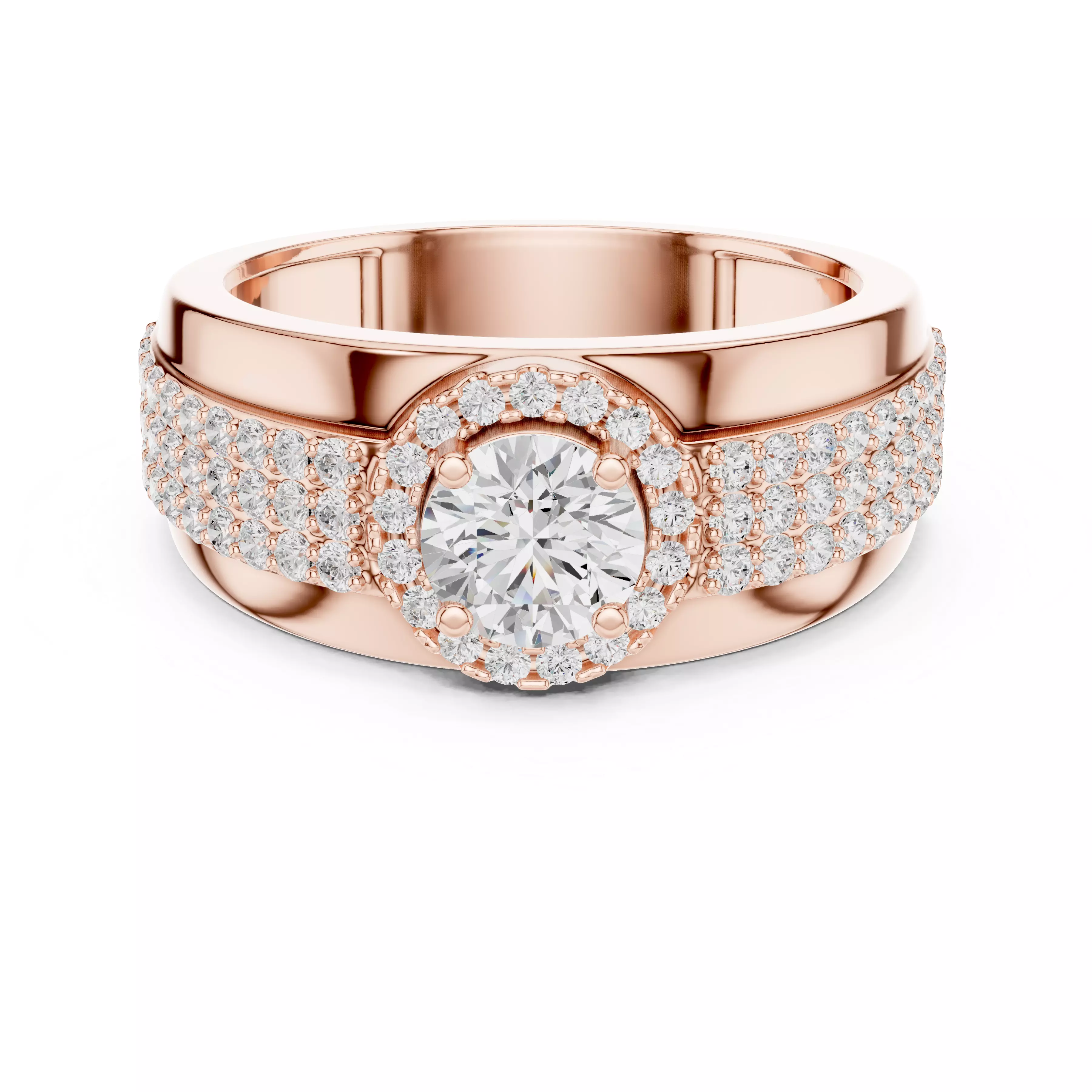 Diamond Band Ring 3dm stl renders details animation 3D print model