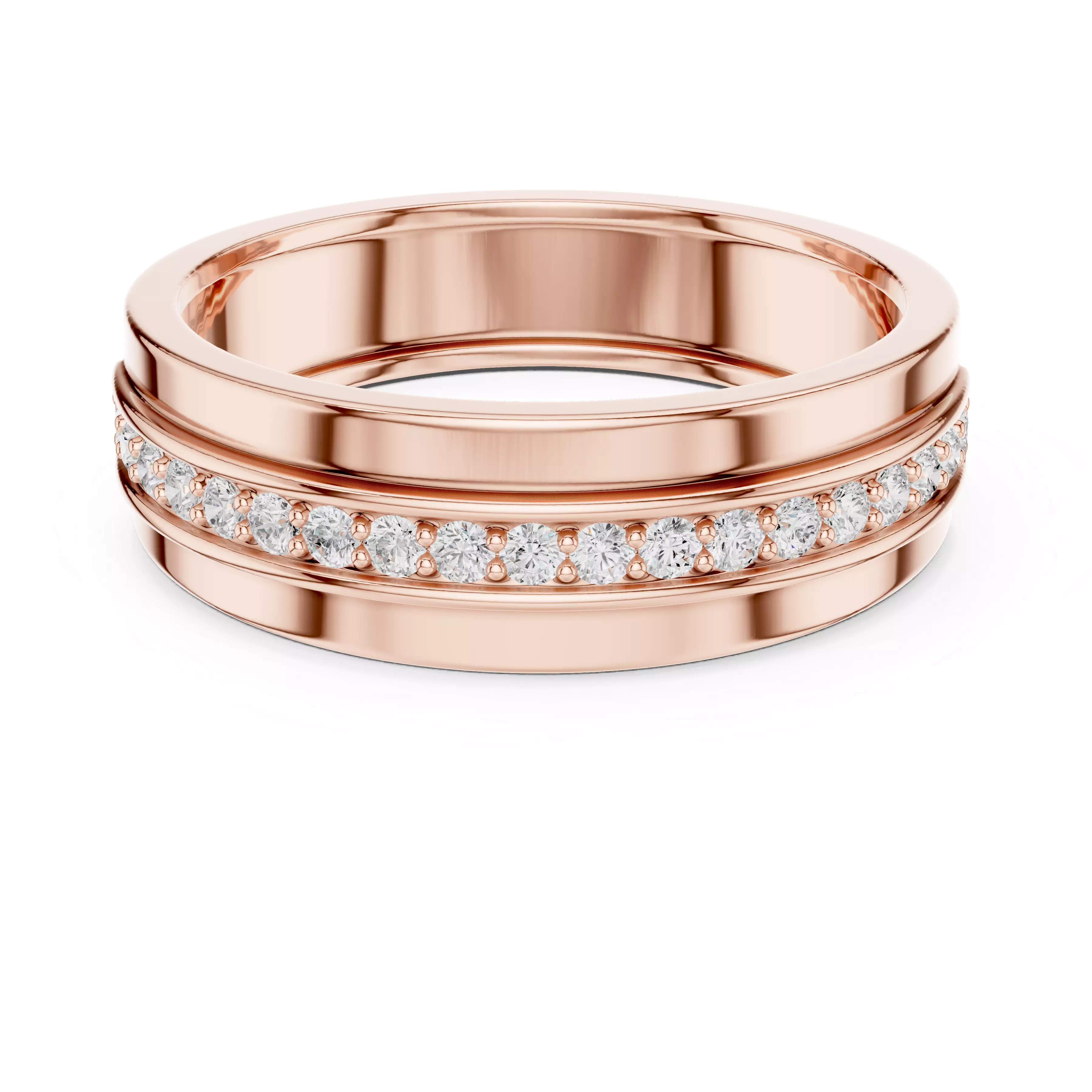 Diamond Band Ring 3dm stl renders details animation 3D print model