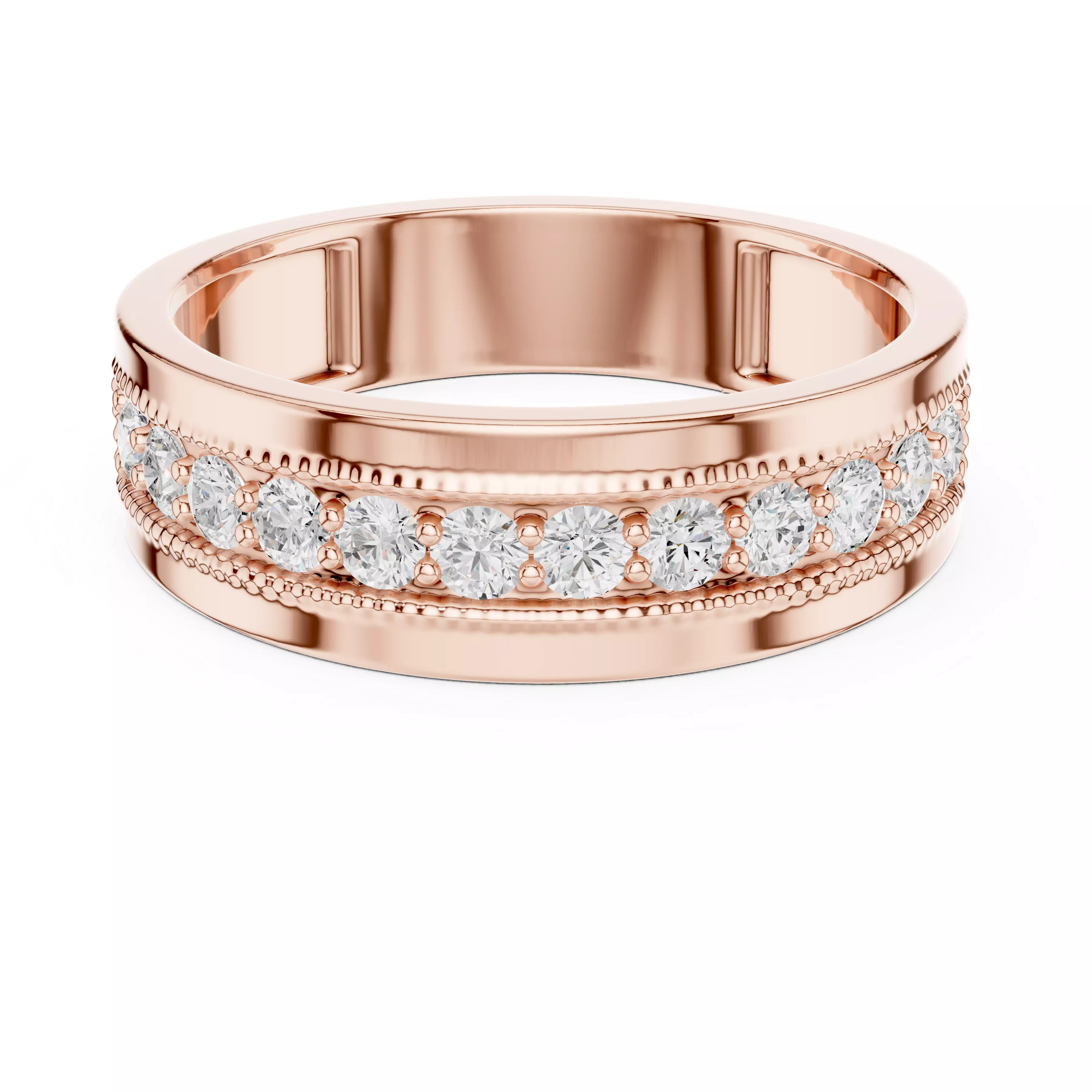 Diamond Band Ring 3dm stl renders details animation 3D print model