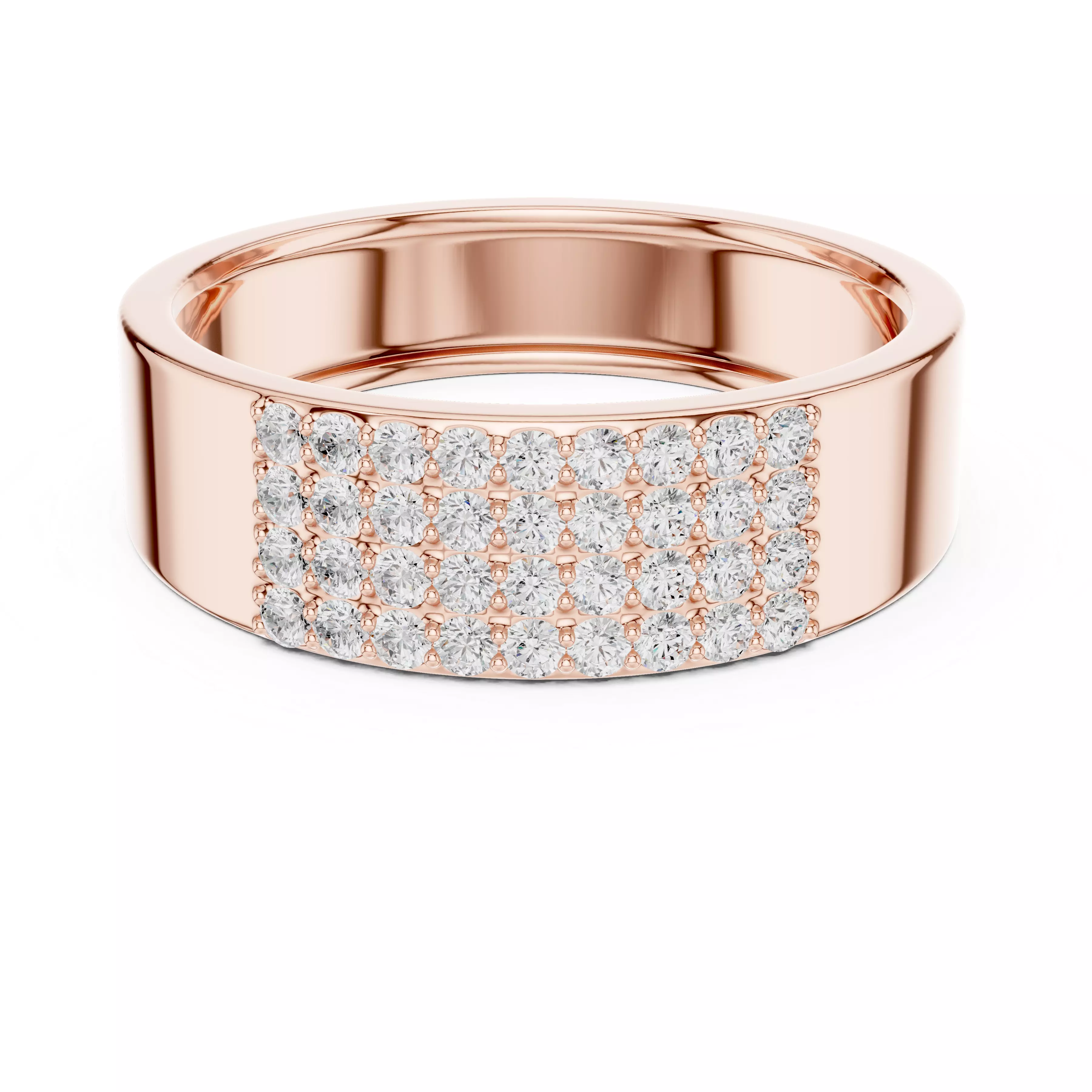 Diamond Band Ring 3dm stl renders details animation 3D print model