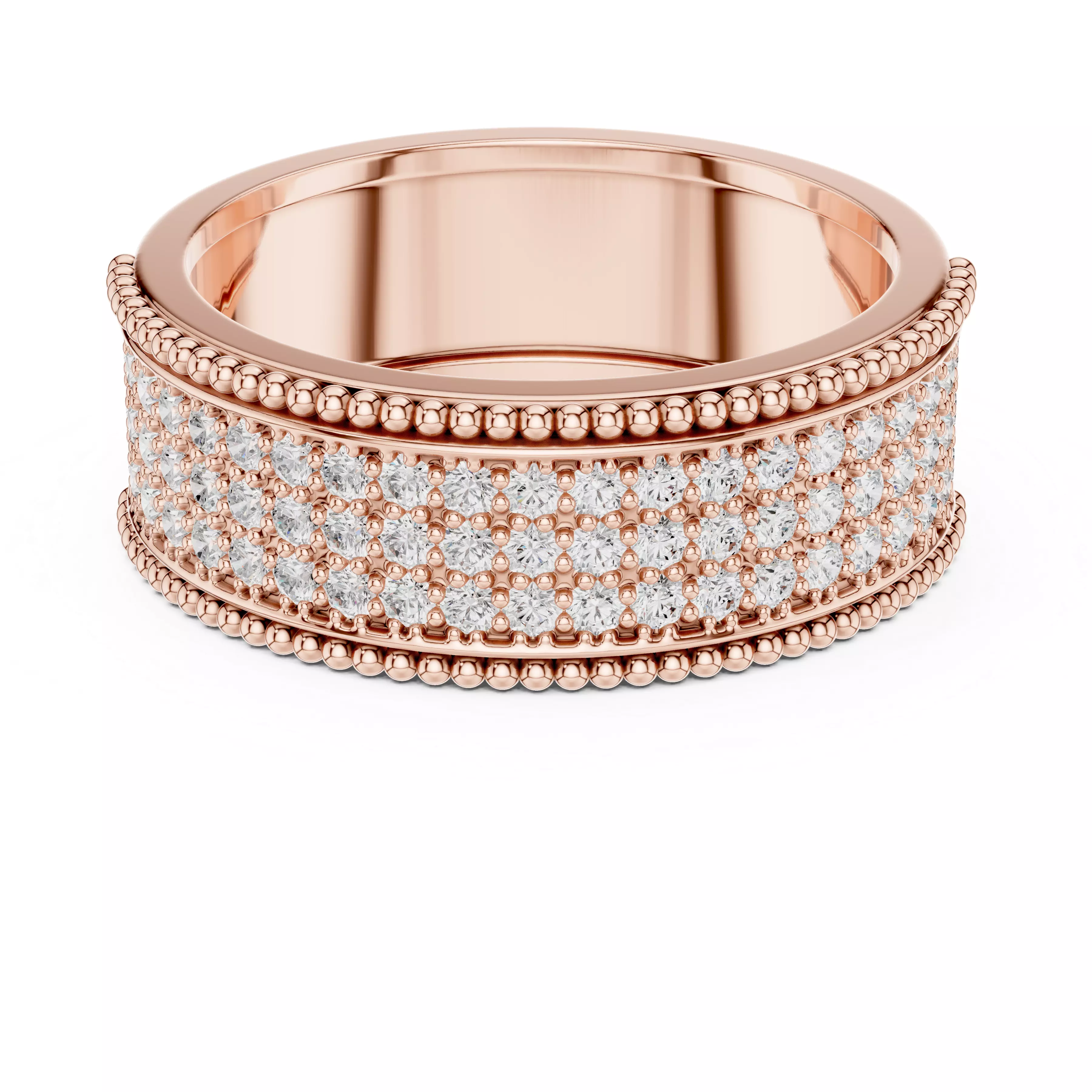 Diamond Band Ring 3dm stl renders details animation 3D print model