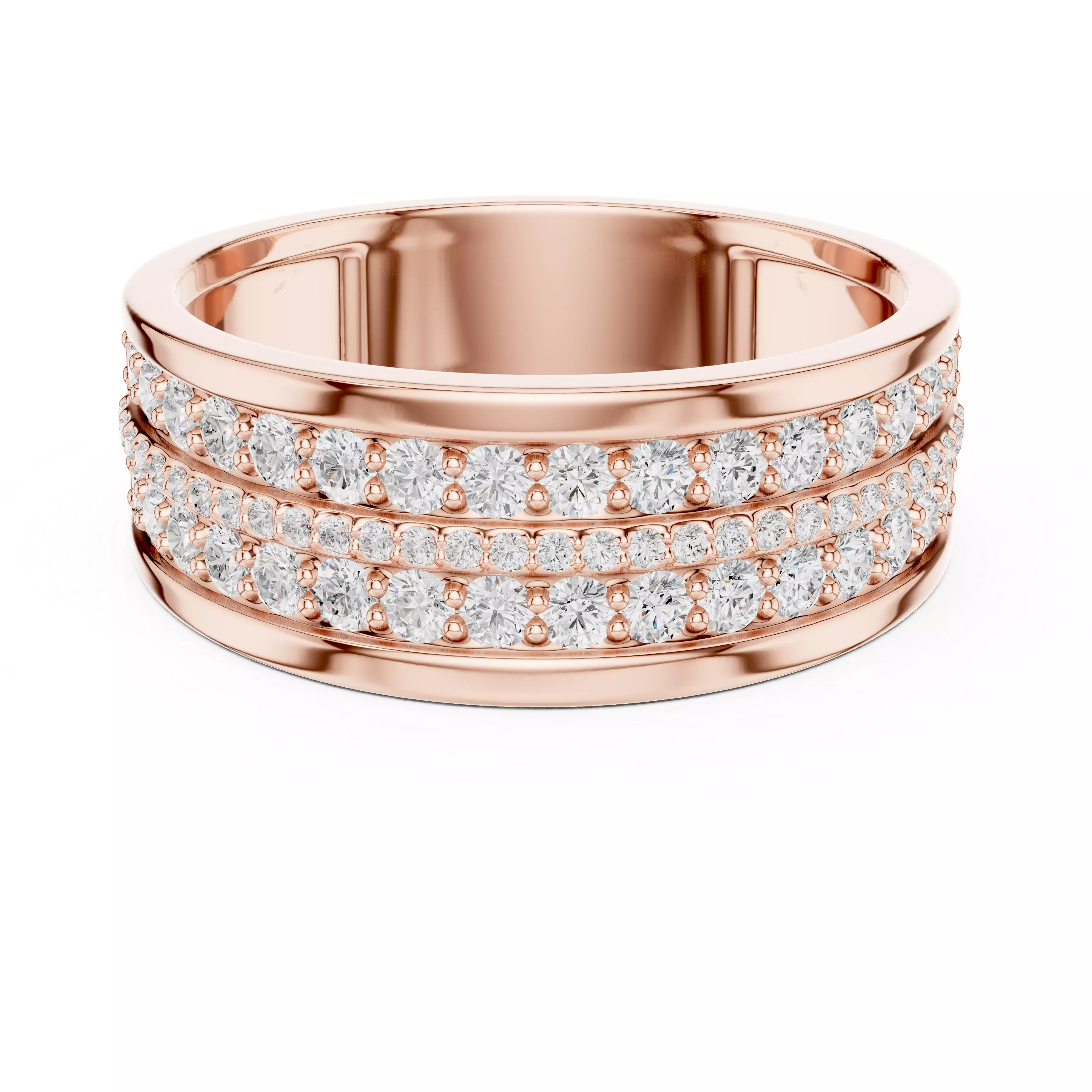 Diamond Band Ring 3dm stl renders details animation 3D print model