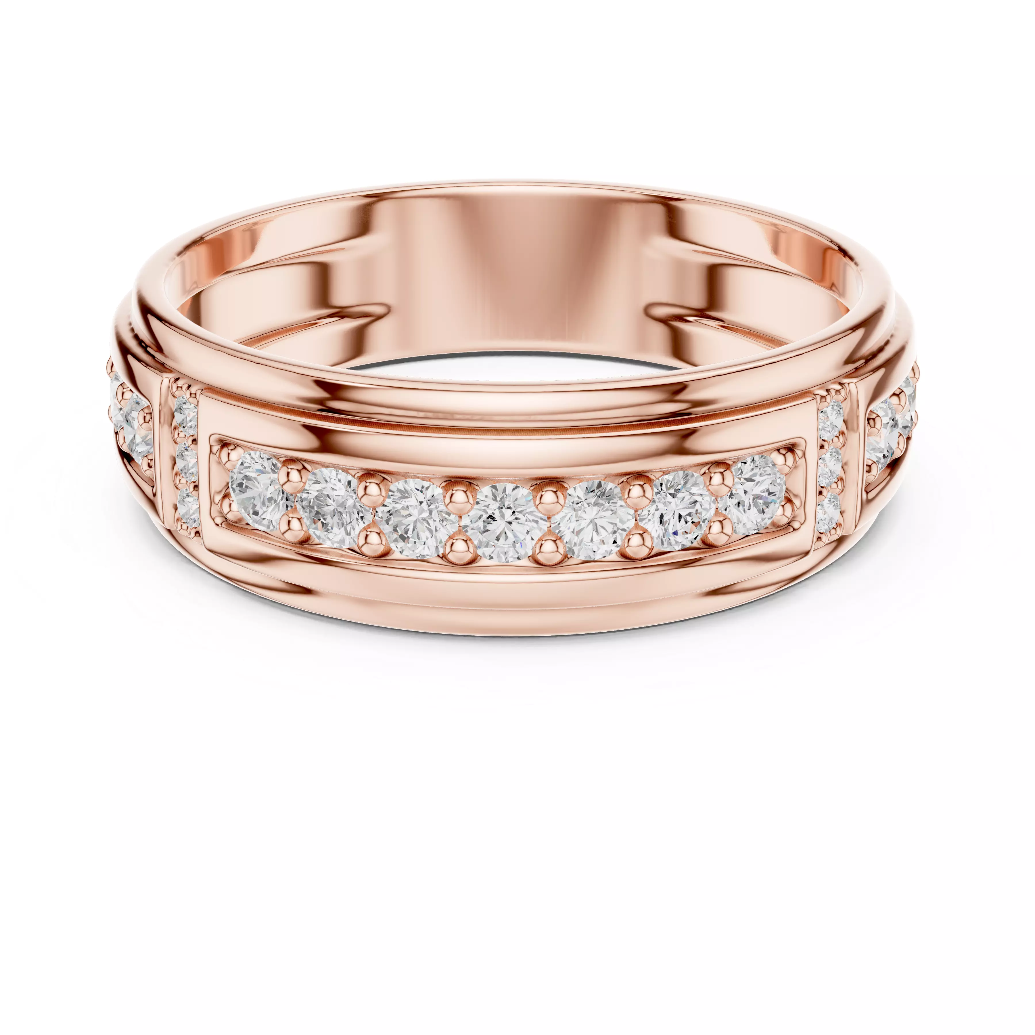 Diamond Band Ring 3dm stl renders details animation 3D print model