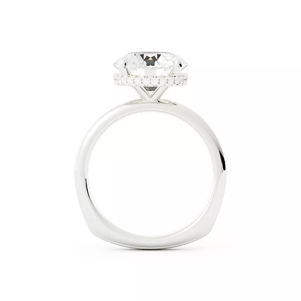 Round Engagement Ring with Square Corner 3DM 3D print model