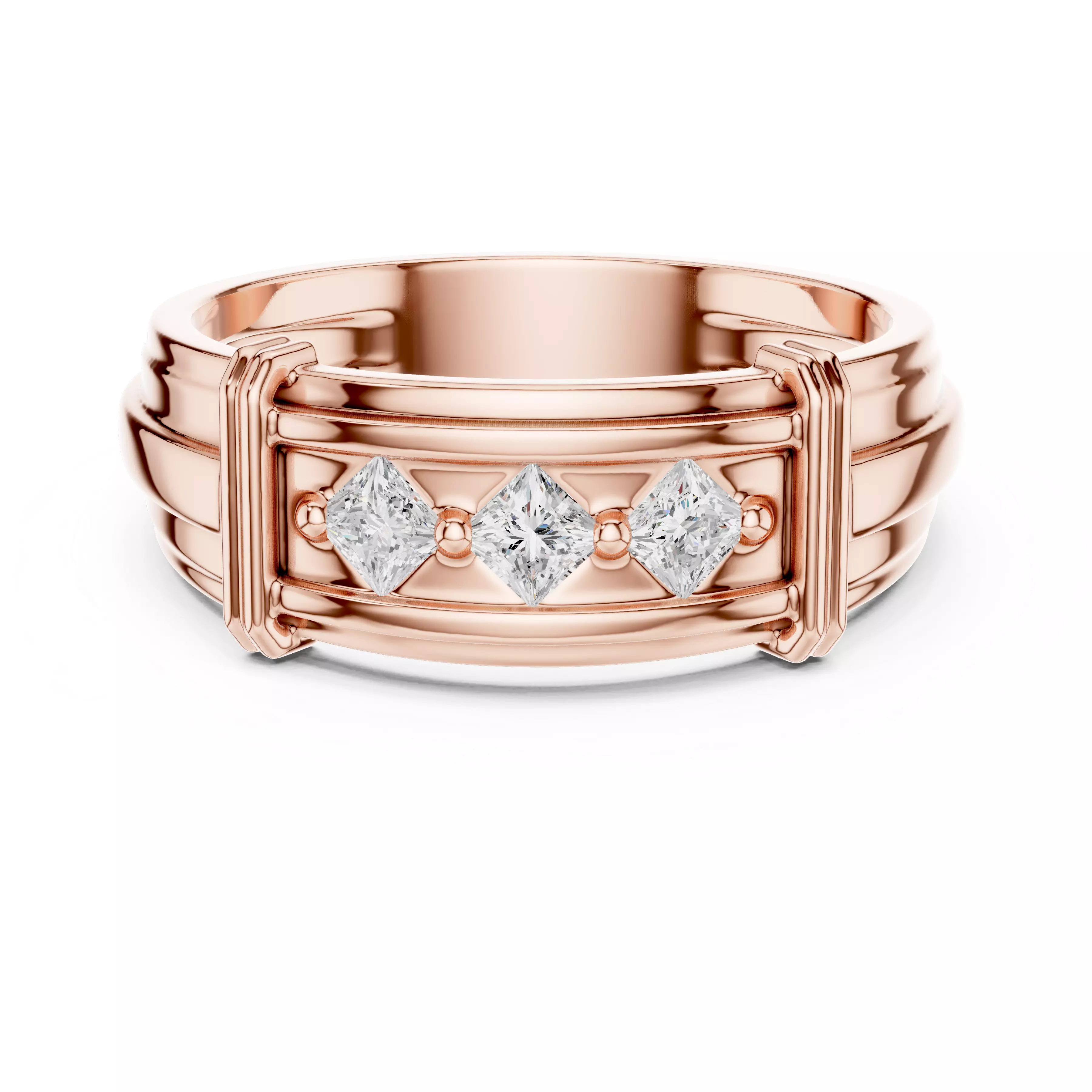 Diamond Band Ring 3dm stl renders details animation 3D print model