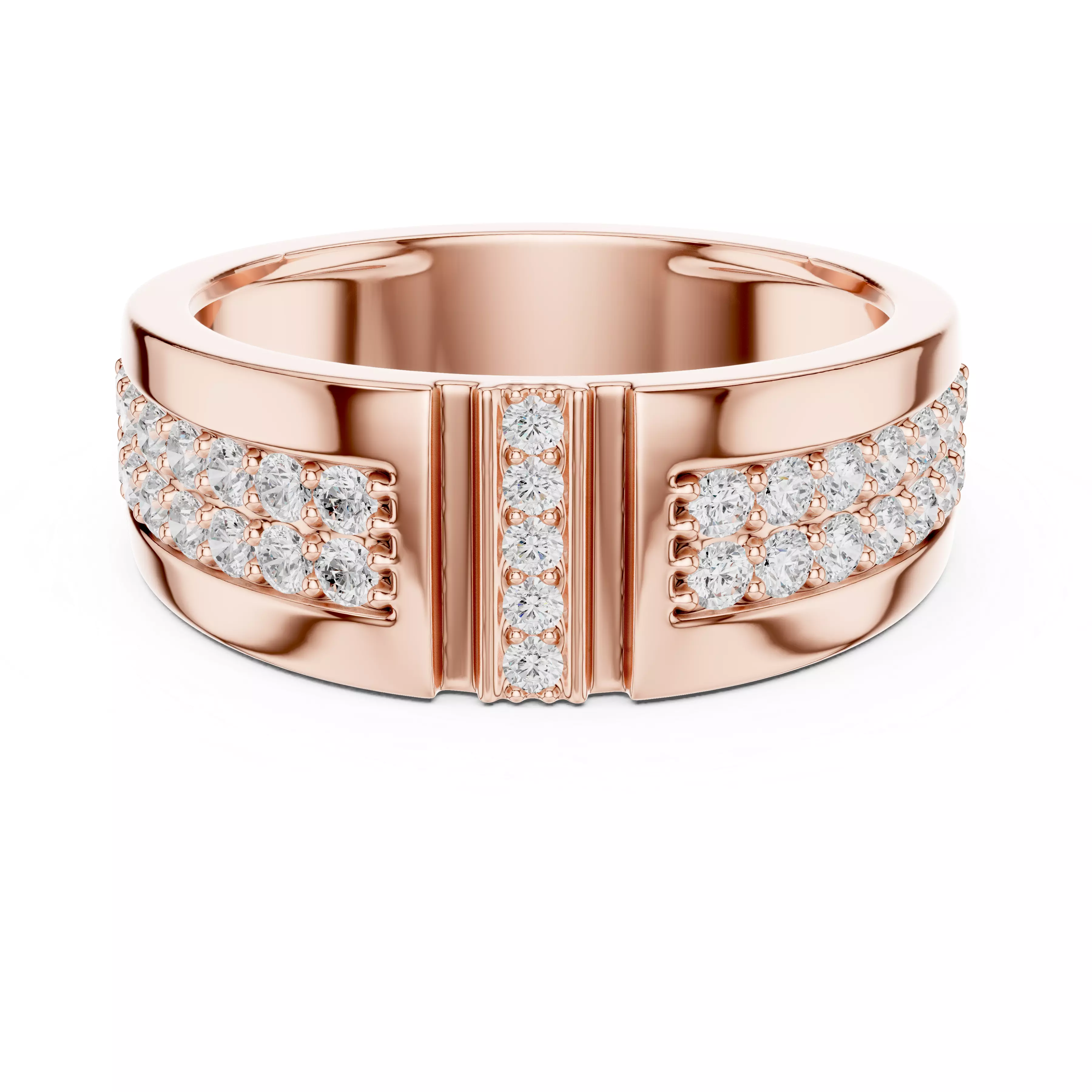 Diamond Band Ring 3dm stl renders details animation 3D print model