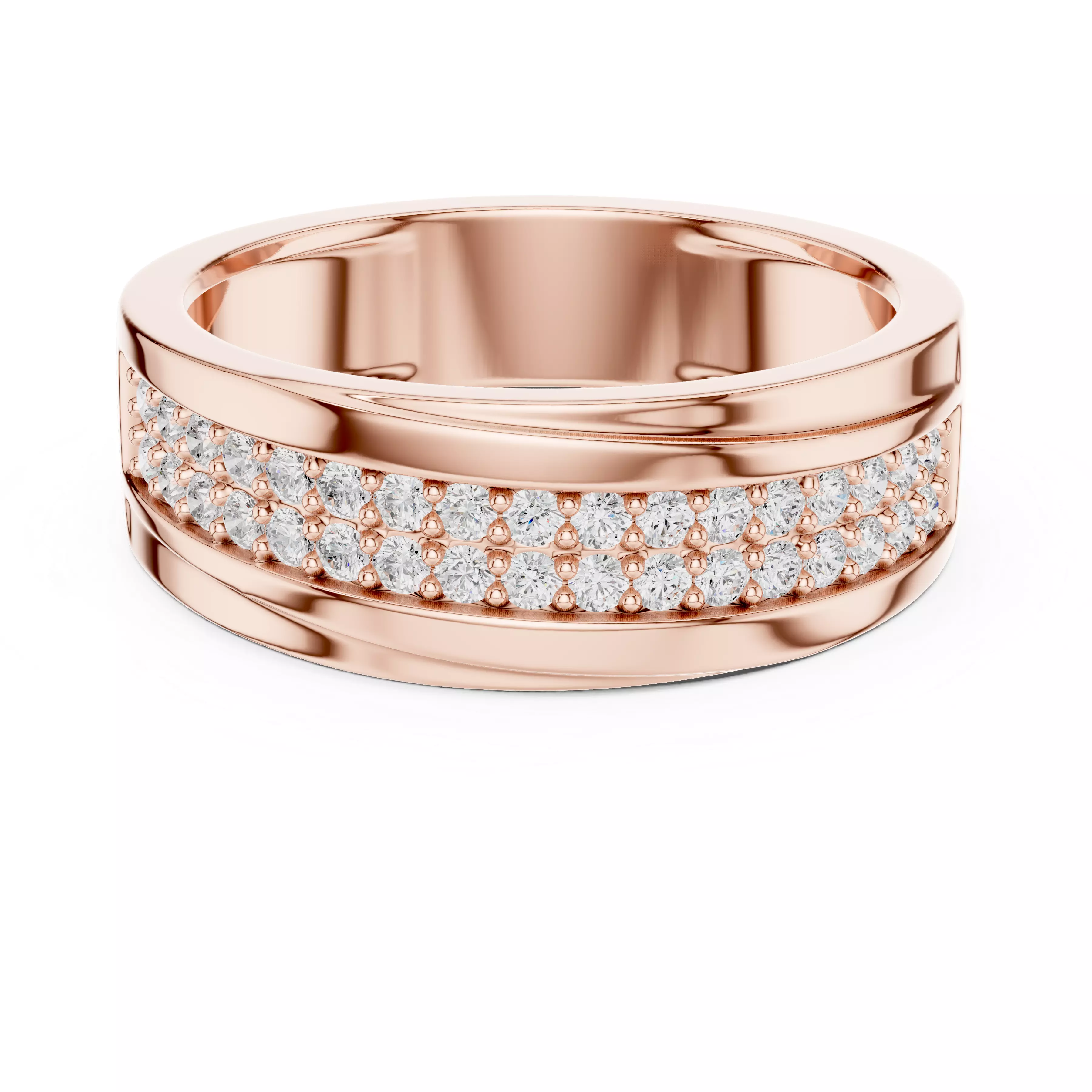 Diamond Band Ring 3dm stl renders details animation 3D print model