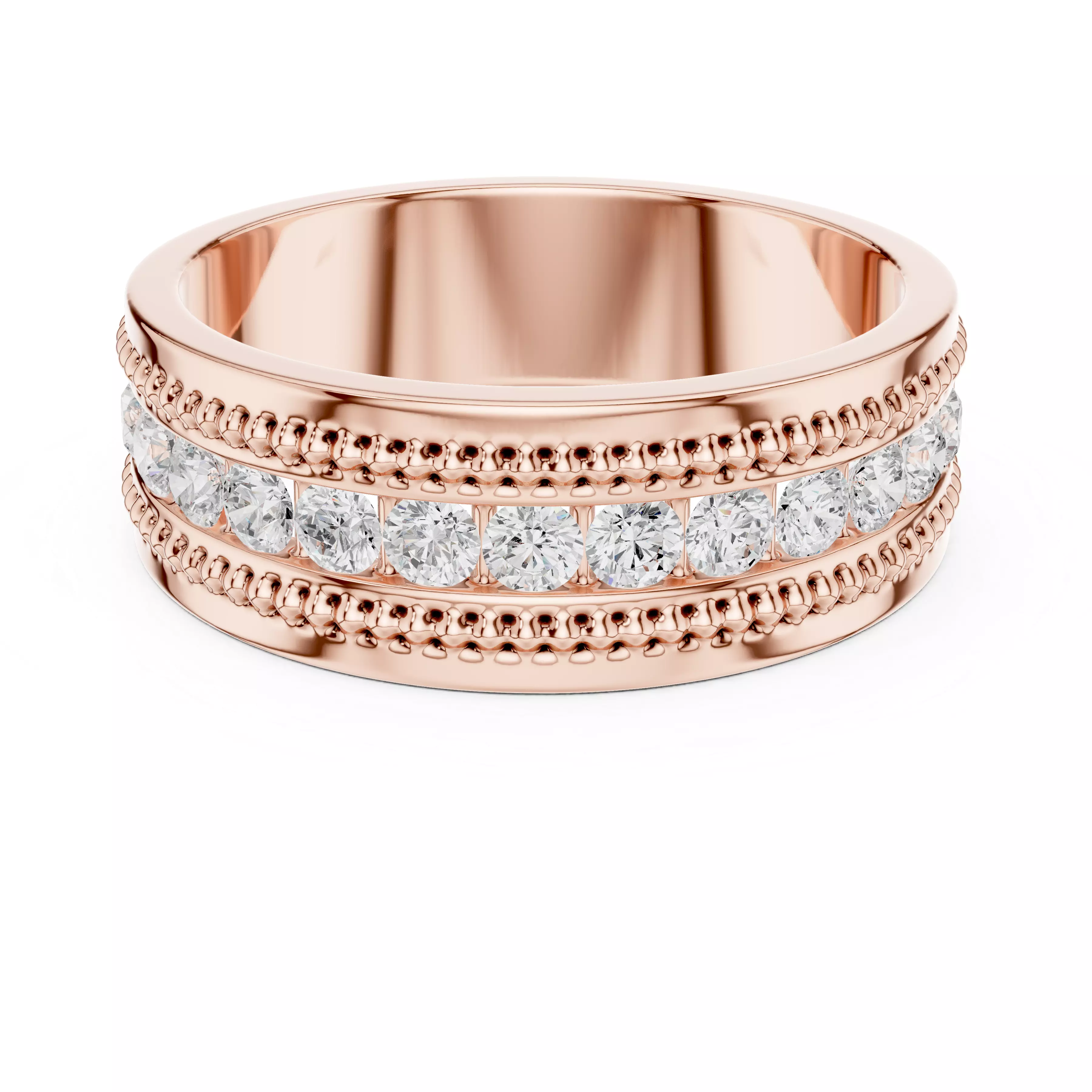 Diamond Band Ring 3dm stl renders details animation 3D print model