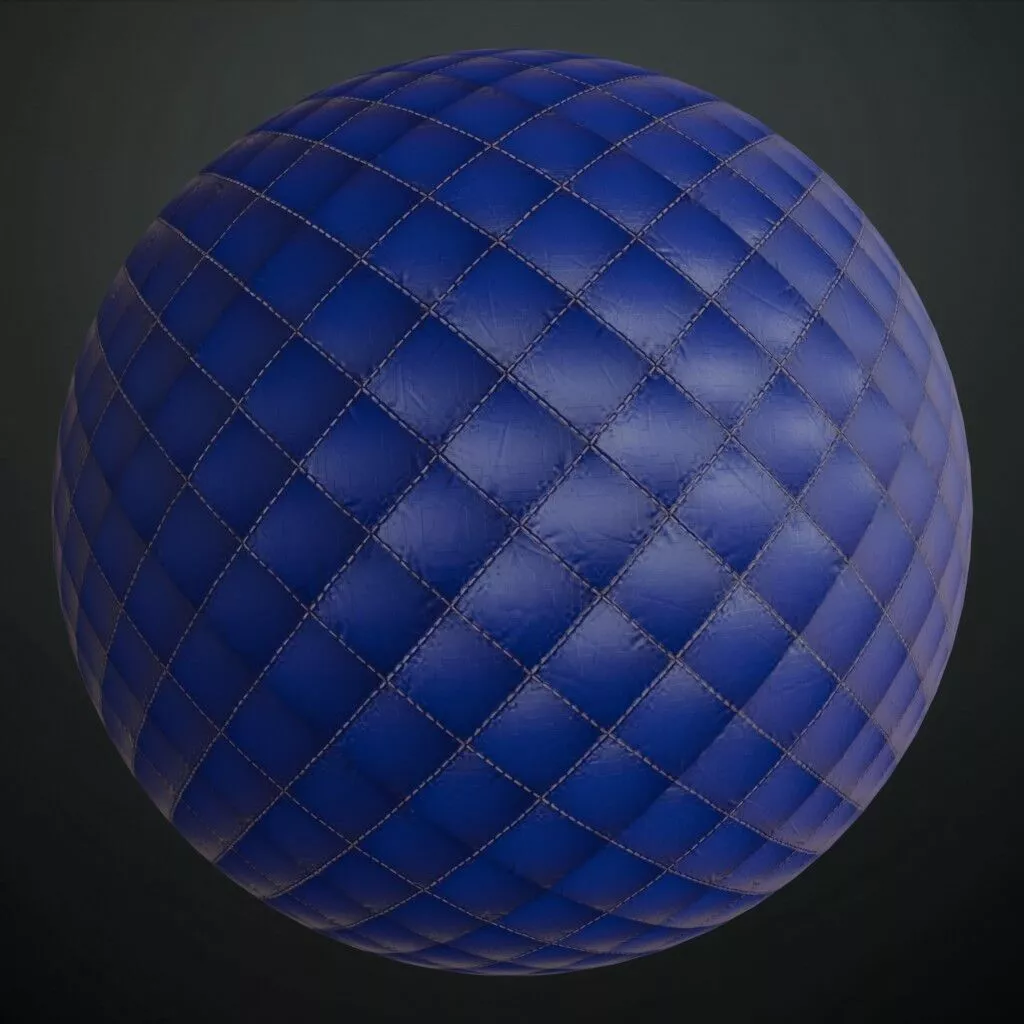 Blue Wide Padded Jacket Fabric Stitch Material PBR Seamless Texture