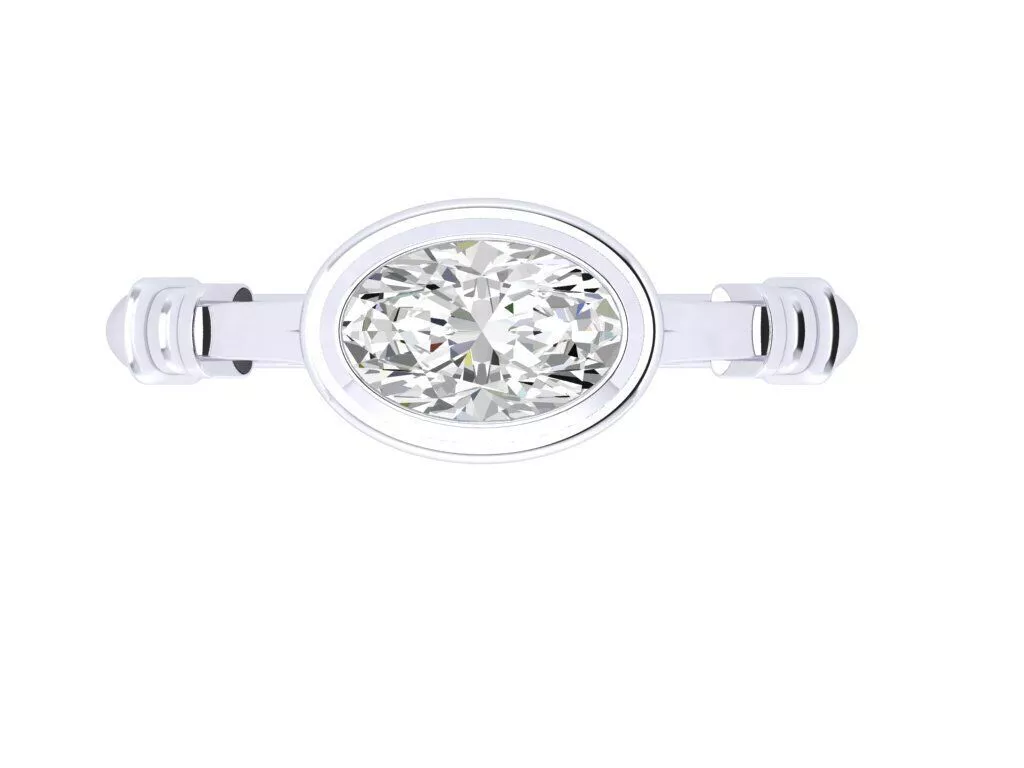Oval East West Bezel Engagement Ring 3DM 3D print model