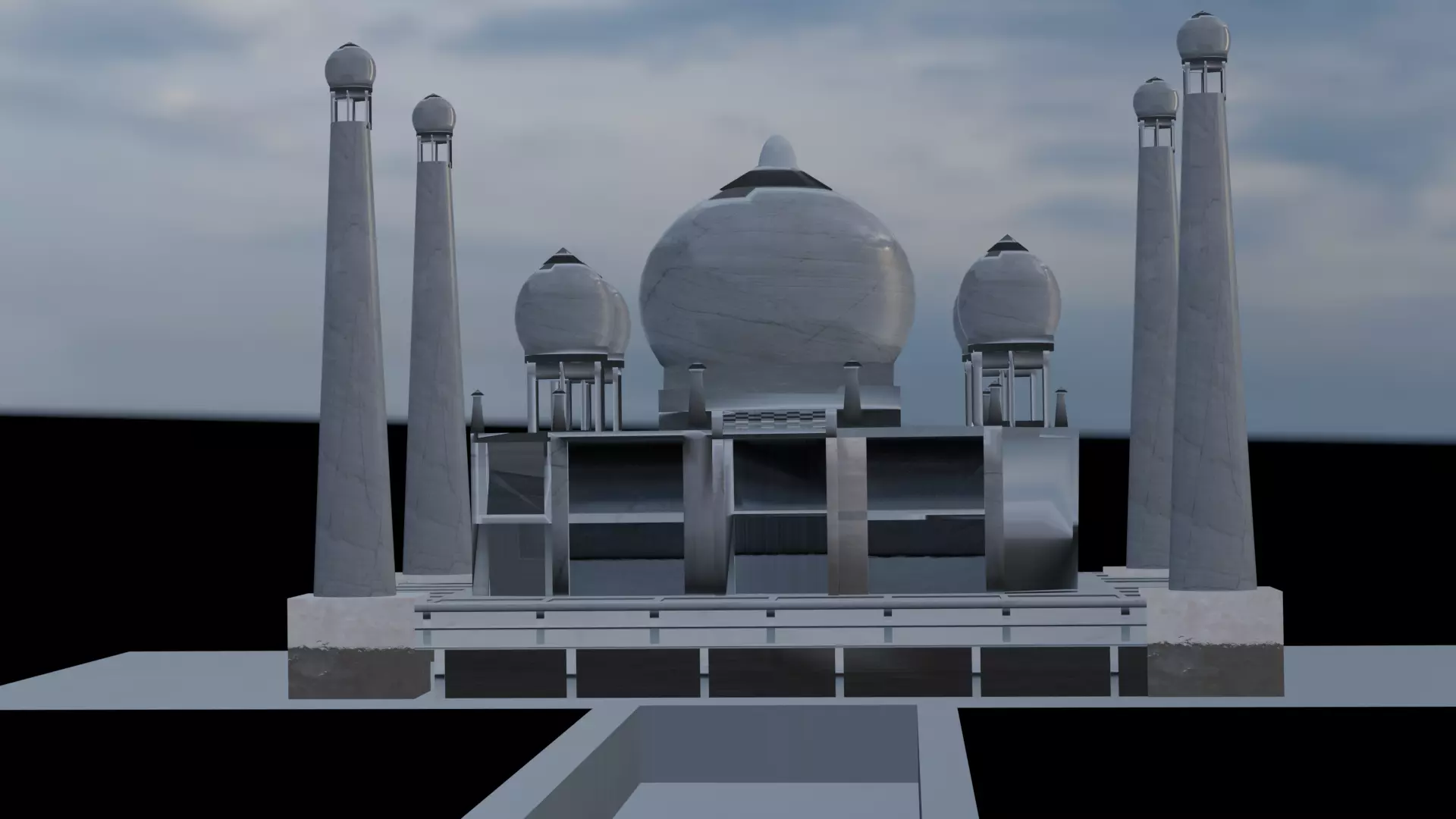 Luxury Taj Mahal Inspired 3D Model Low-poly 3D model