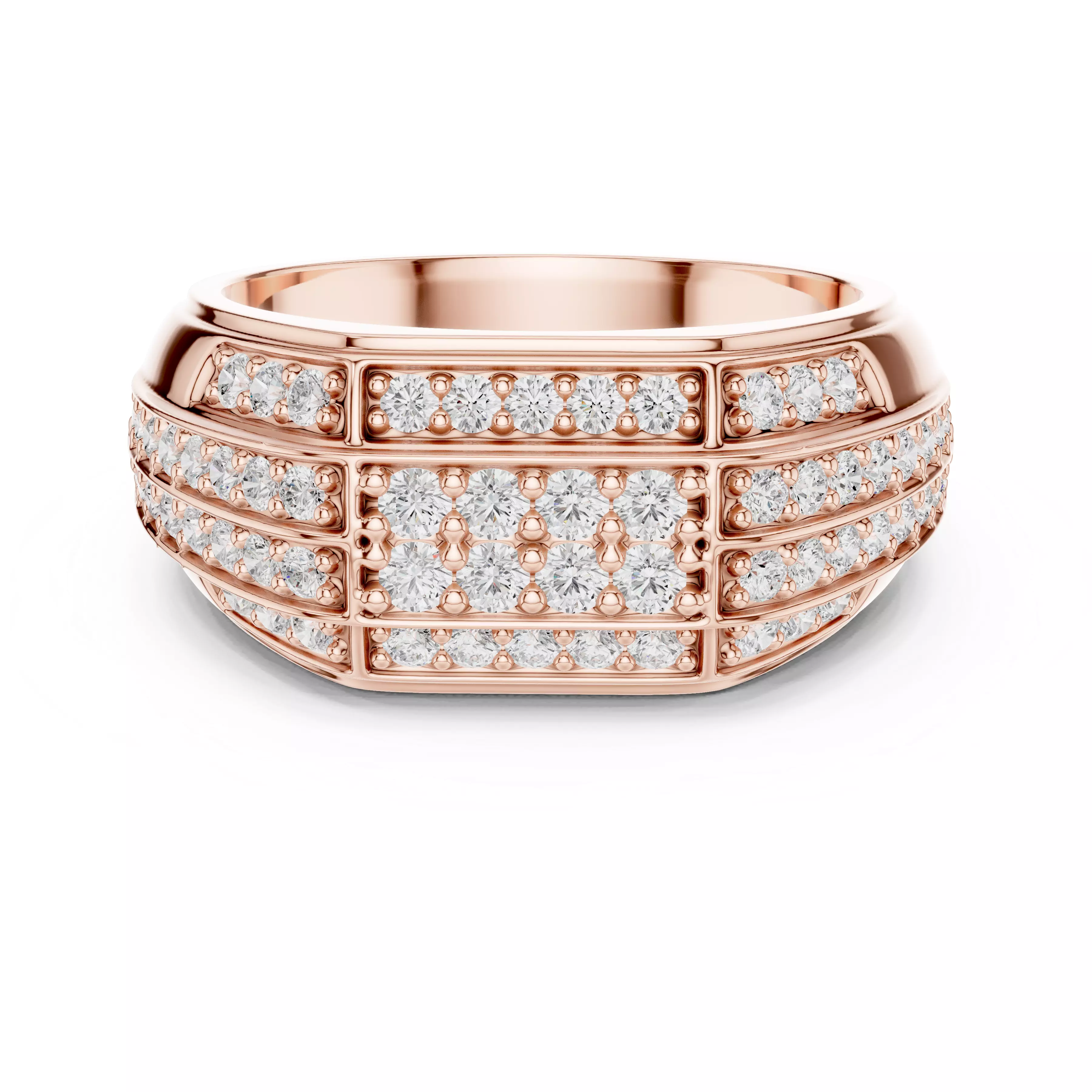 Diamond Band Ring 3dm stl renders details animation 3D print model