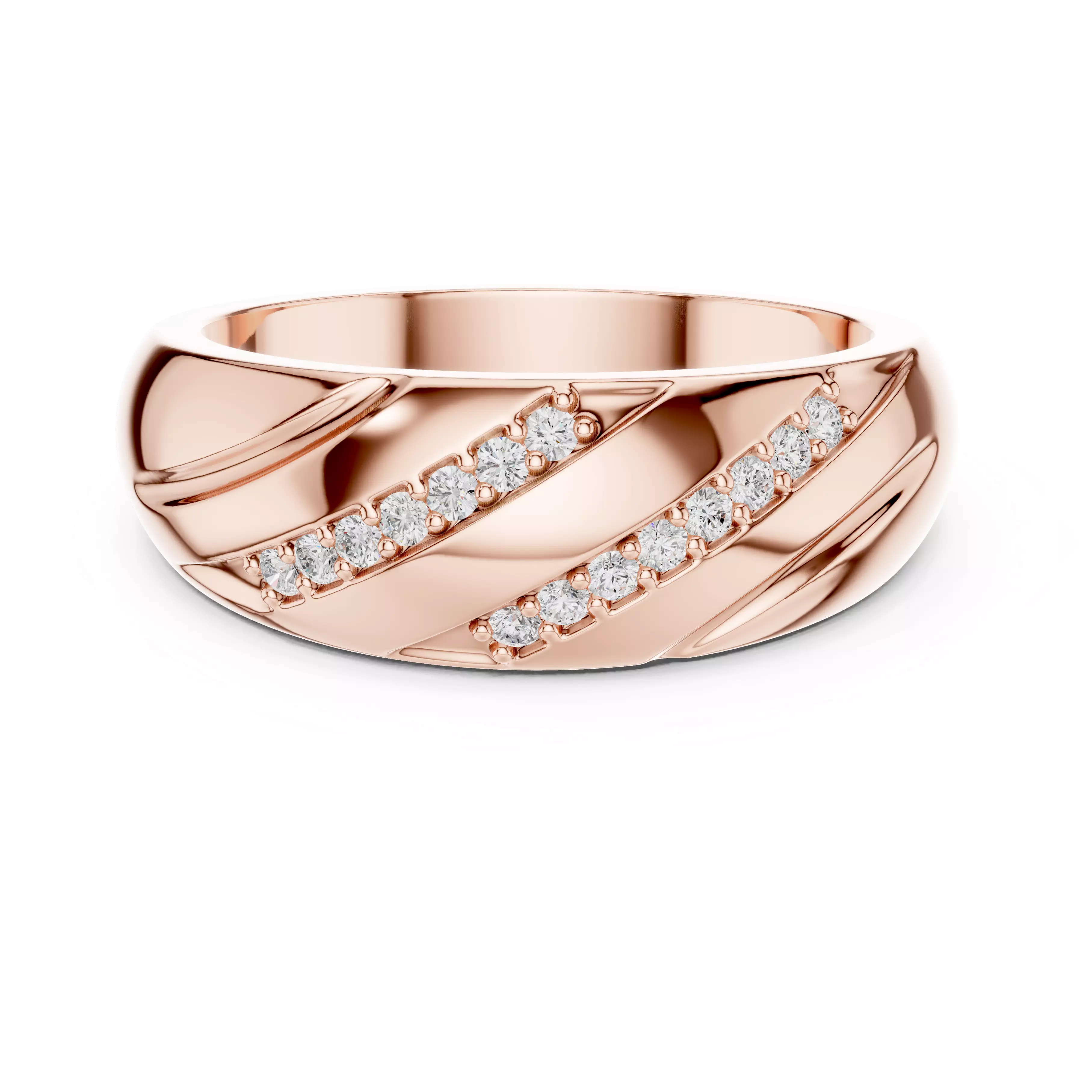 Diamond Band Ring 3dm stl renders details animation 3D print model