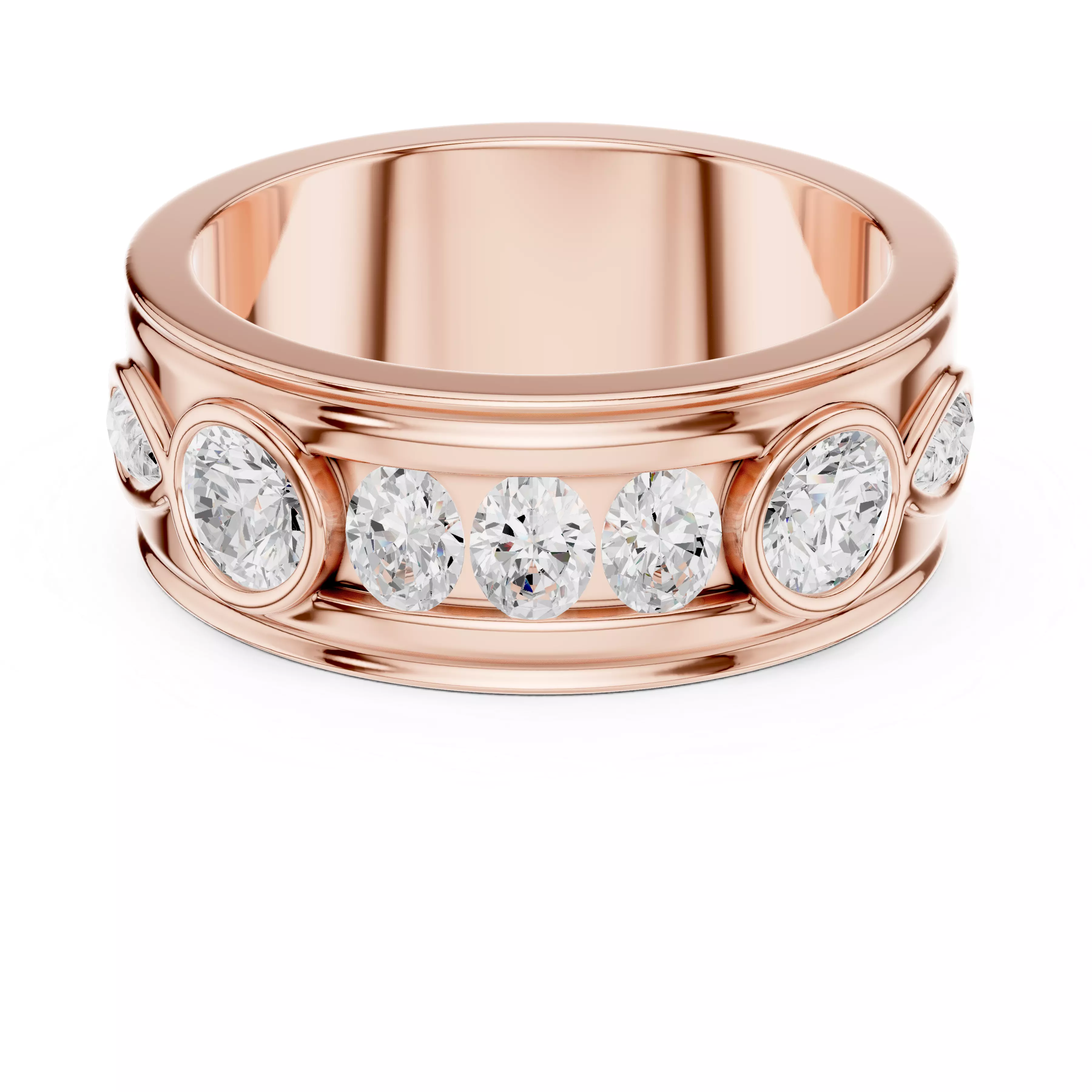 Diamond Band Ring 3dm stl renders details animation 3D print model