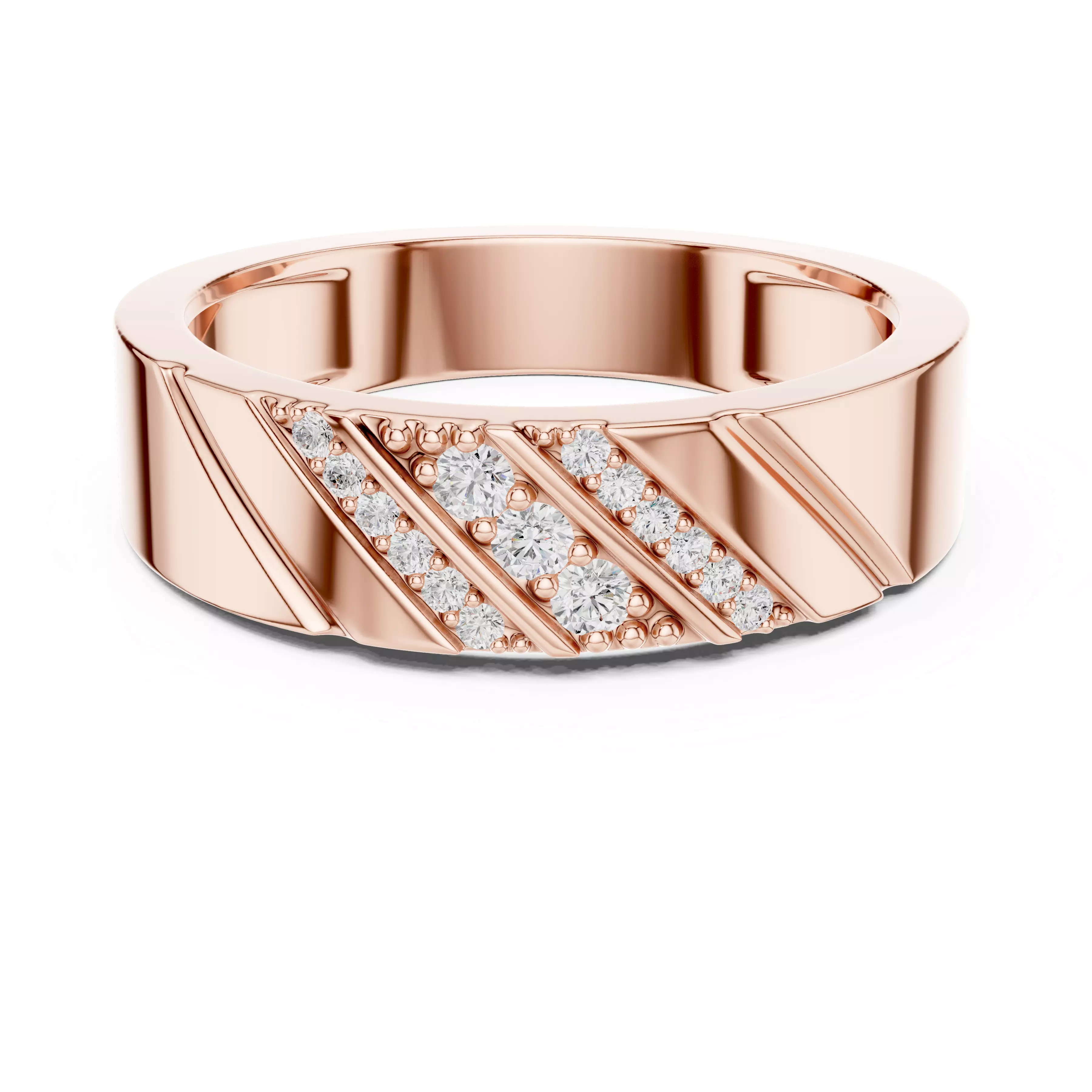 Diamond Band Ring 3dm stl renders details animation 3D print model