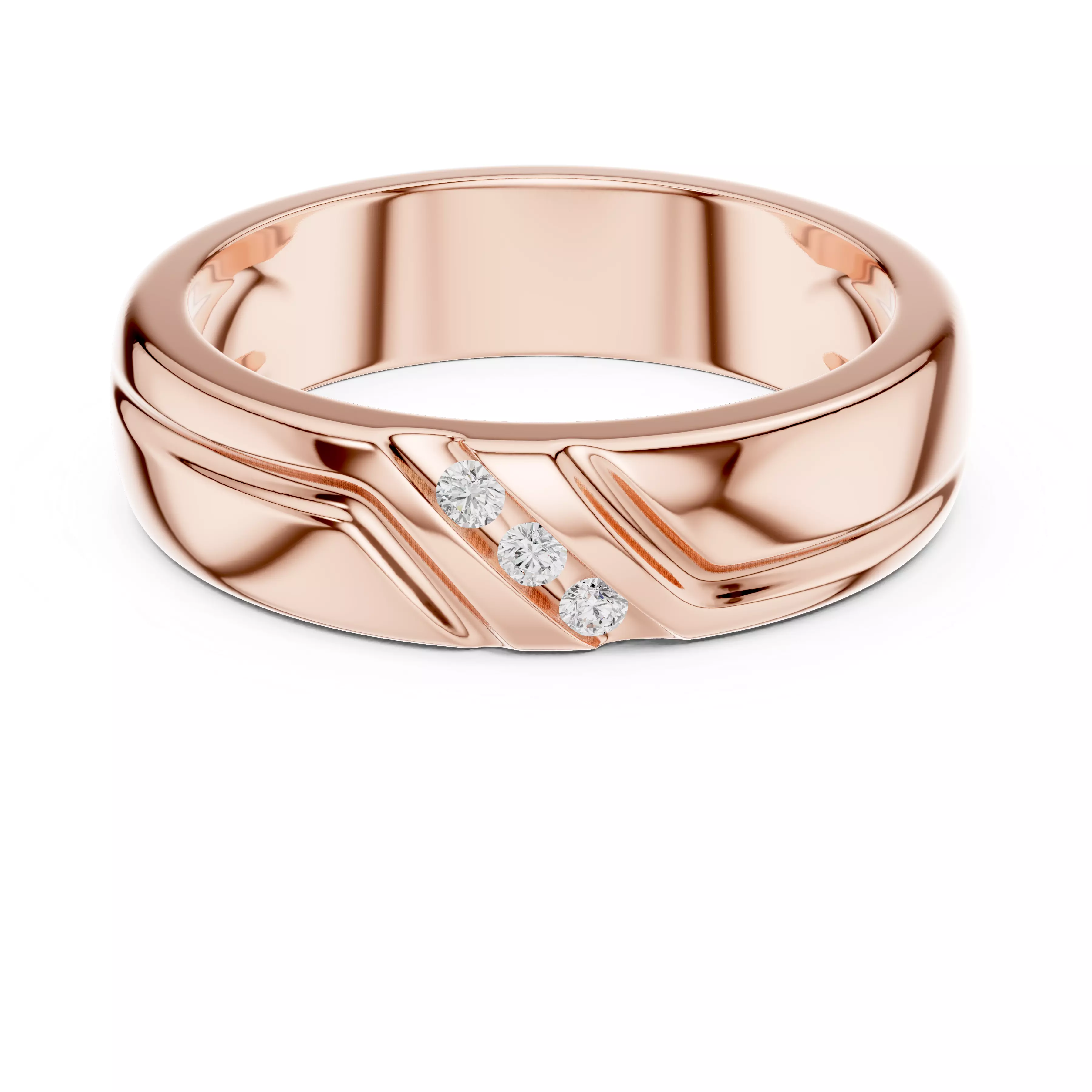 Diamond Band Ring 3dm stl renders details animation 3D print model