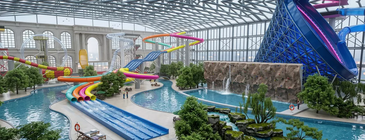 Indoor Water Theme Park 3D Master Plan SketchUp Model 3D model