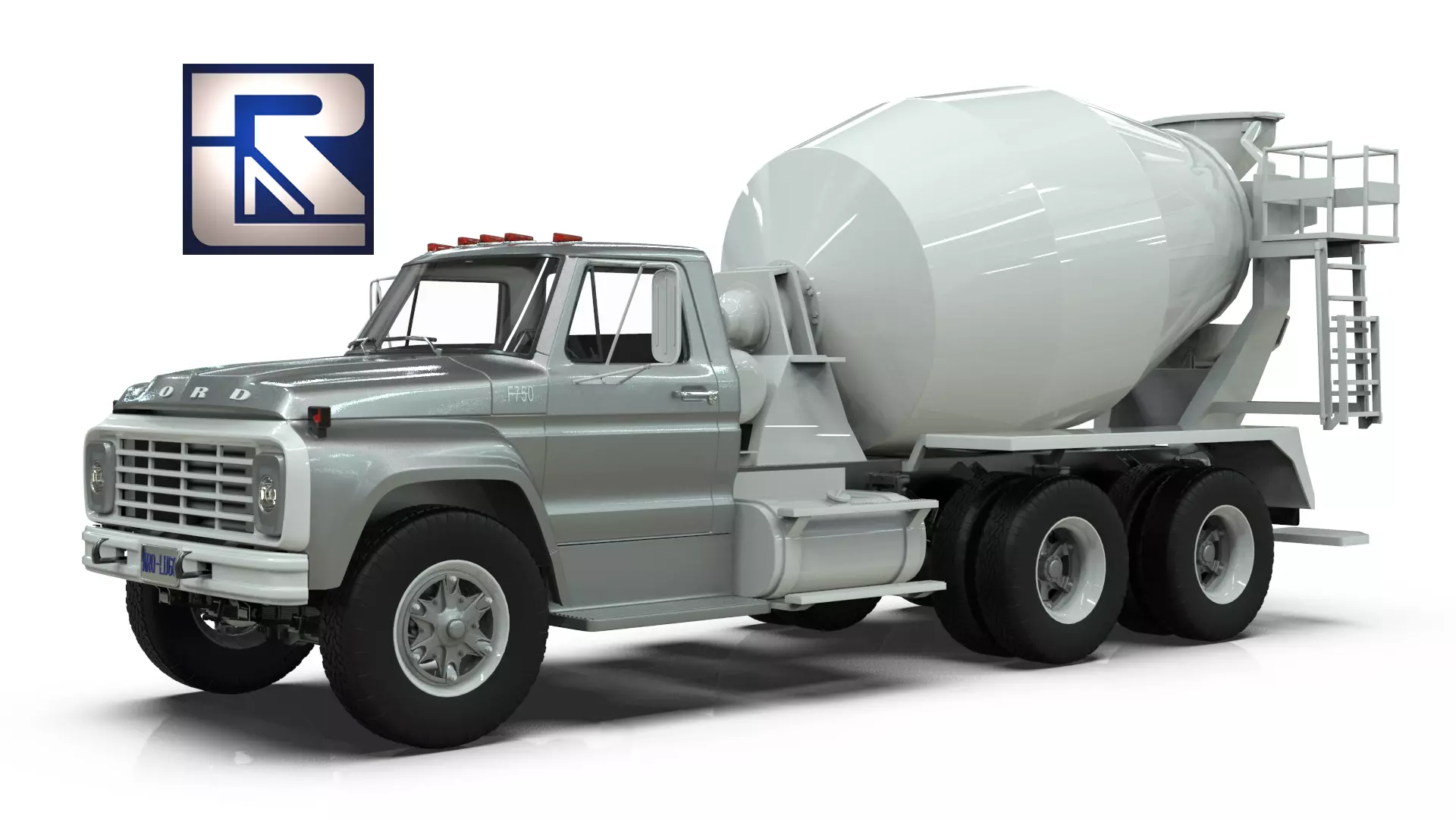 1975 F750 Tandem Axle Concrete Mixer 3D model