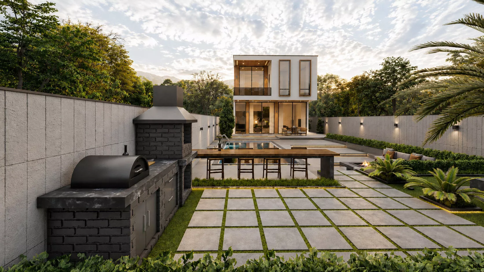 Complete Modern Villa with Pool and Landscape Design 3D model