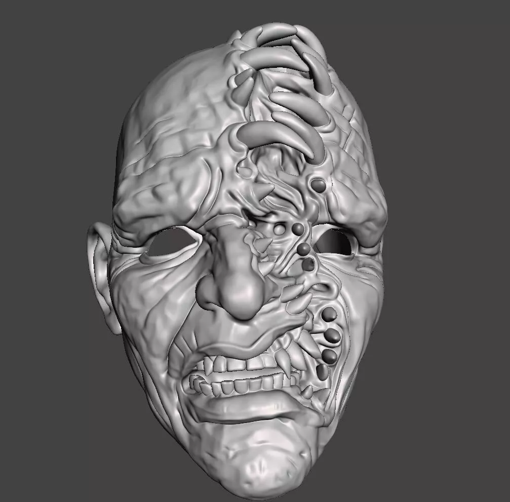 Mutated Horror Wearable Creature Mask 3D print model