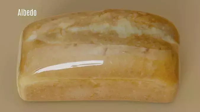 White Pan Loaf Bread Photogrammetry 3D Scan Low-poly 3D model 4