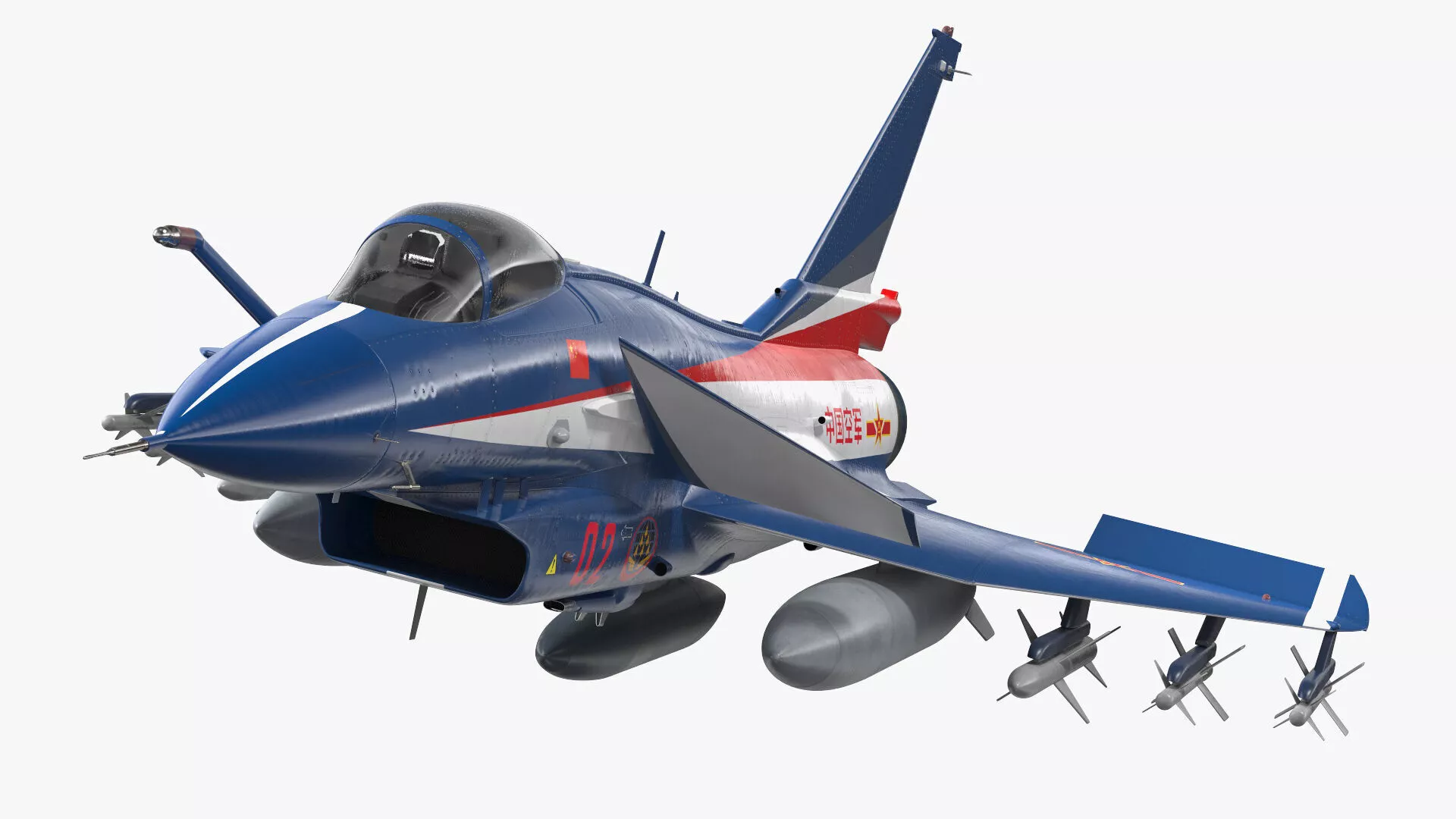 Chinese Multi-Role Fighter Aircraft PLAAF J10 Rigged Cinema 4D 3D model