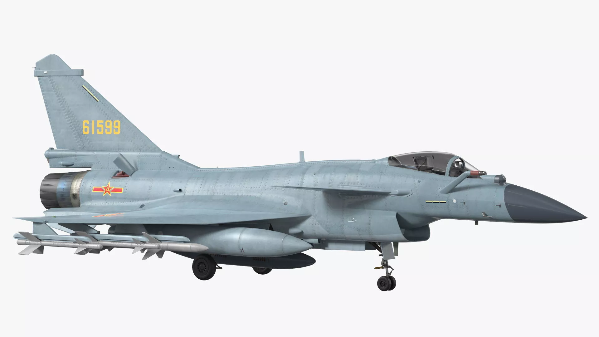 J-10 Fighter Jet Rigged for Maya 3D model